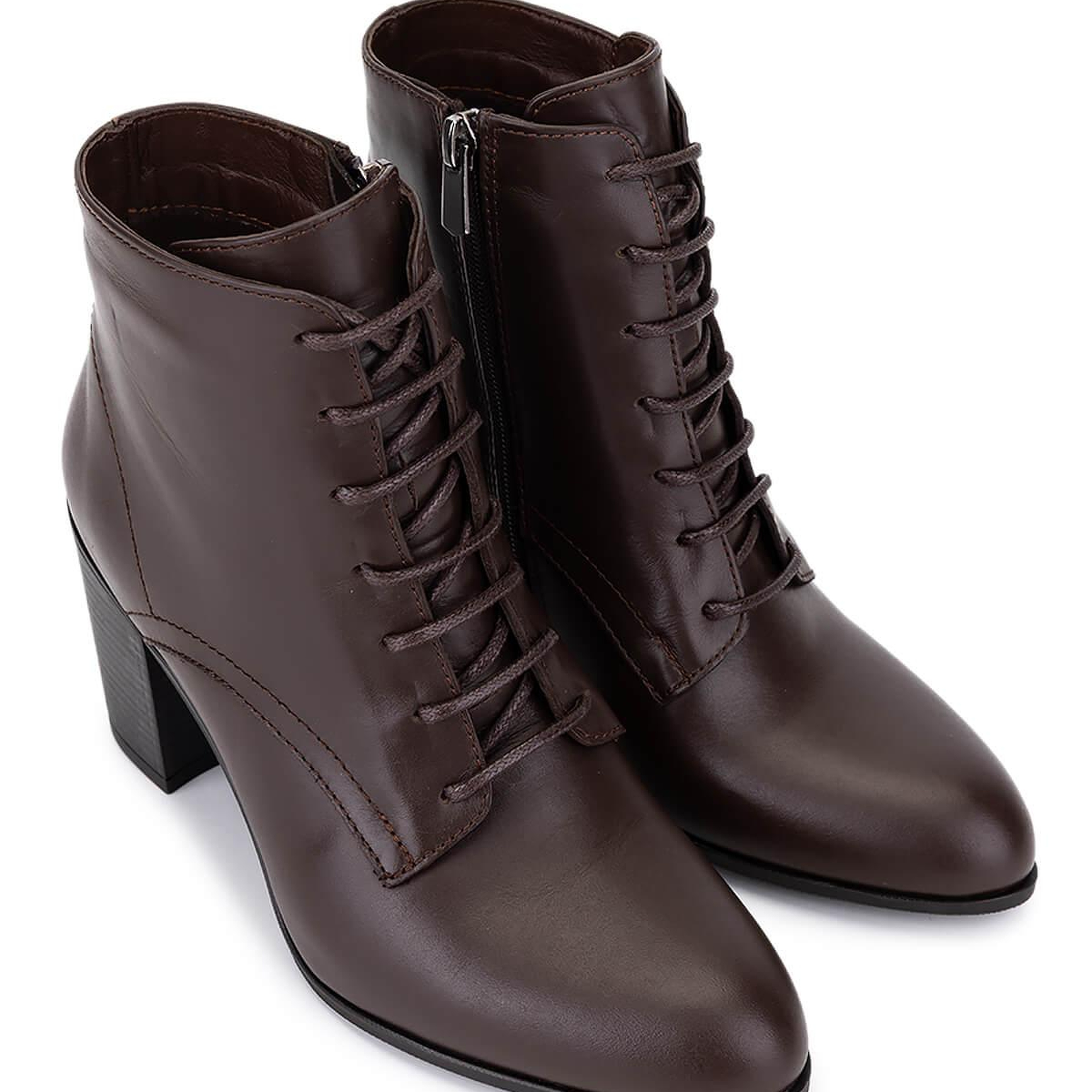 Tamer Tanca Kadın Hakiki Deri Kahverengi Topuklu Bot