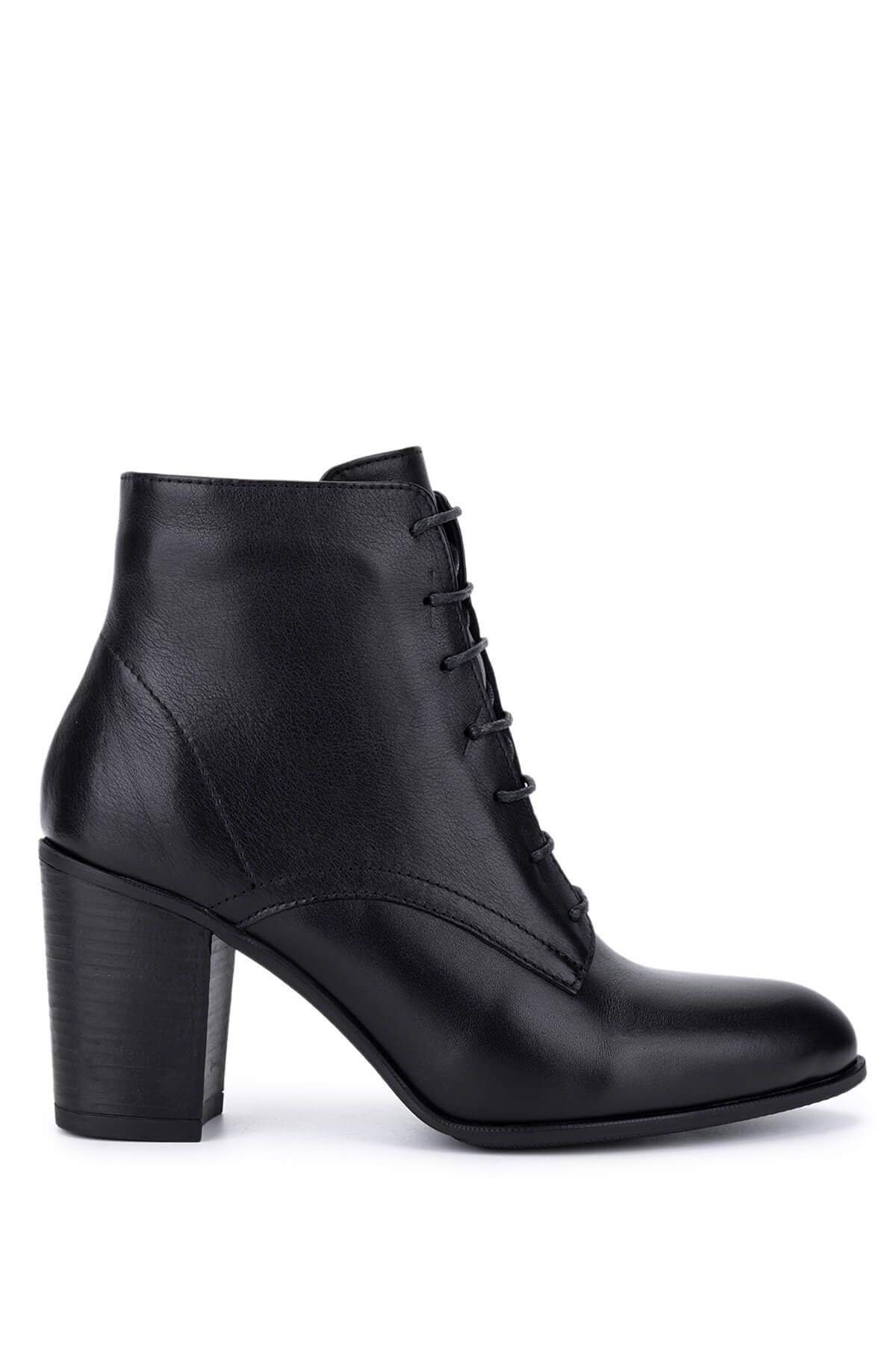 Tamer Tanca Kadın Hakiki Deri Siyah Topuklu Bot