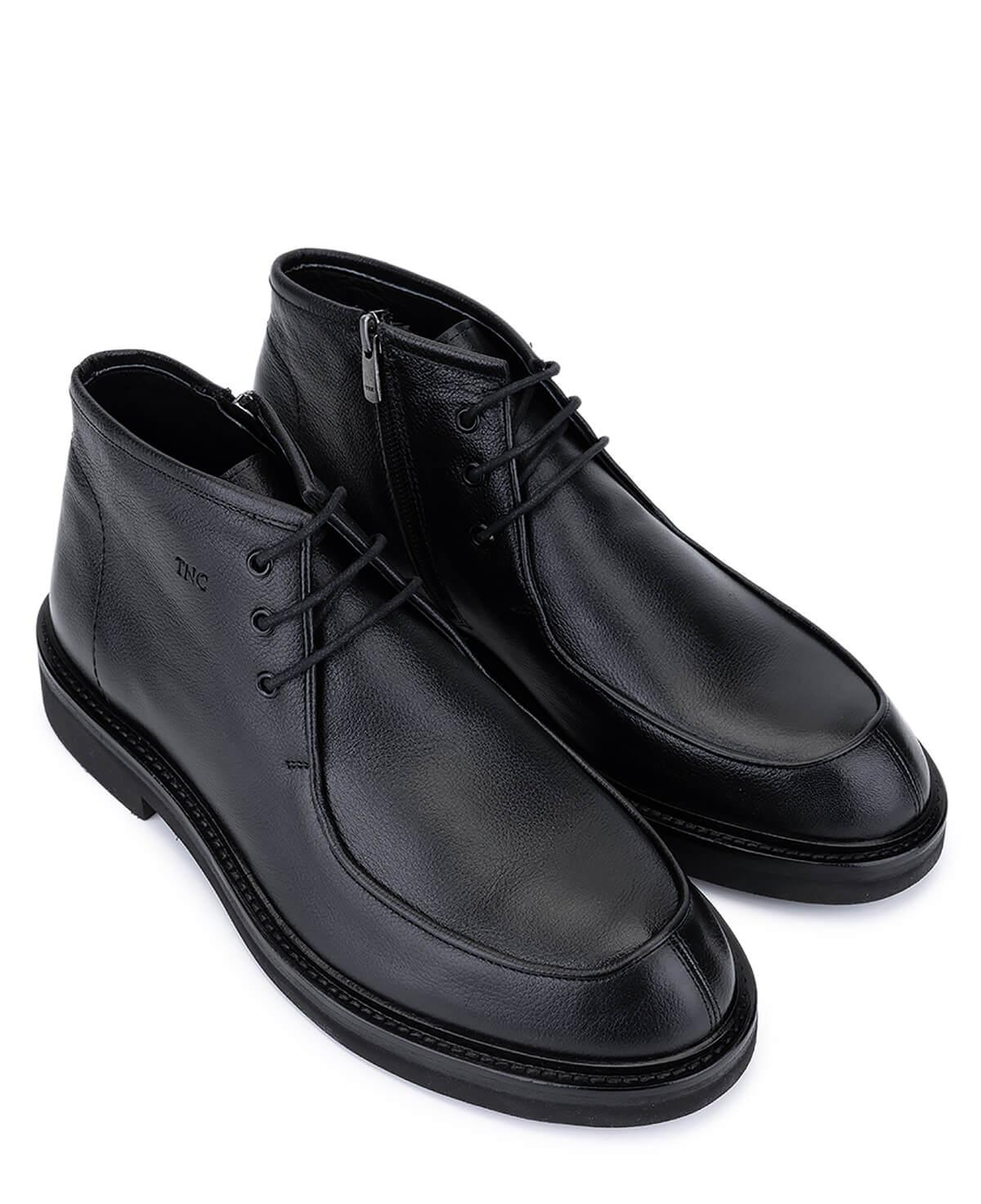 Tamer Tanca Erkek Hakiki Deri Siyah Deri Casual Bot