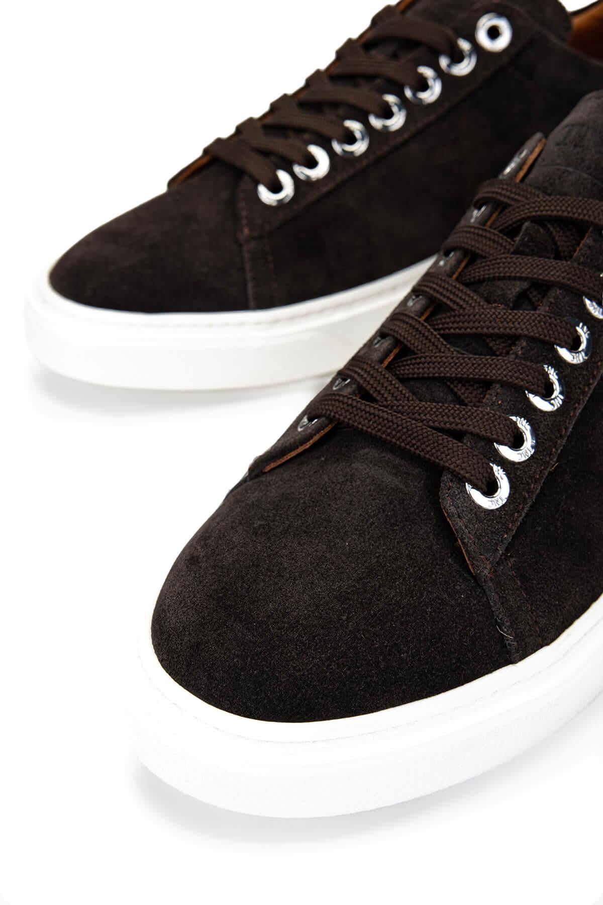 Tamer Tanca Erkek Hakiki Deri Kahverengi Süet Sneakers & Spor Ayakkabı