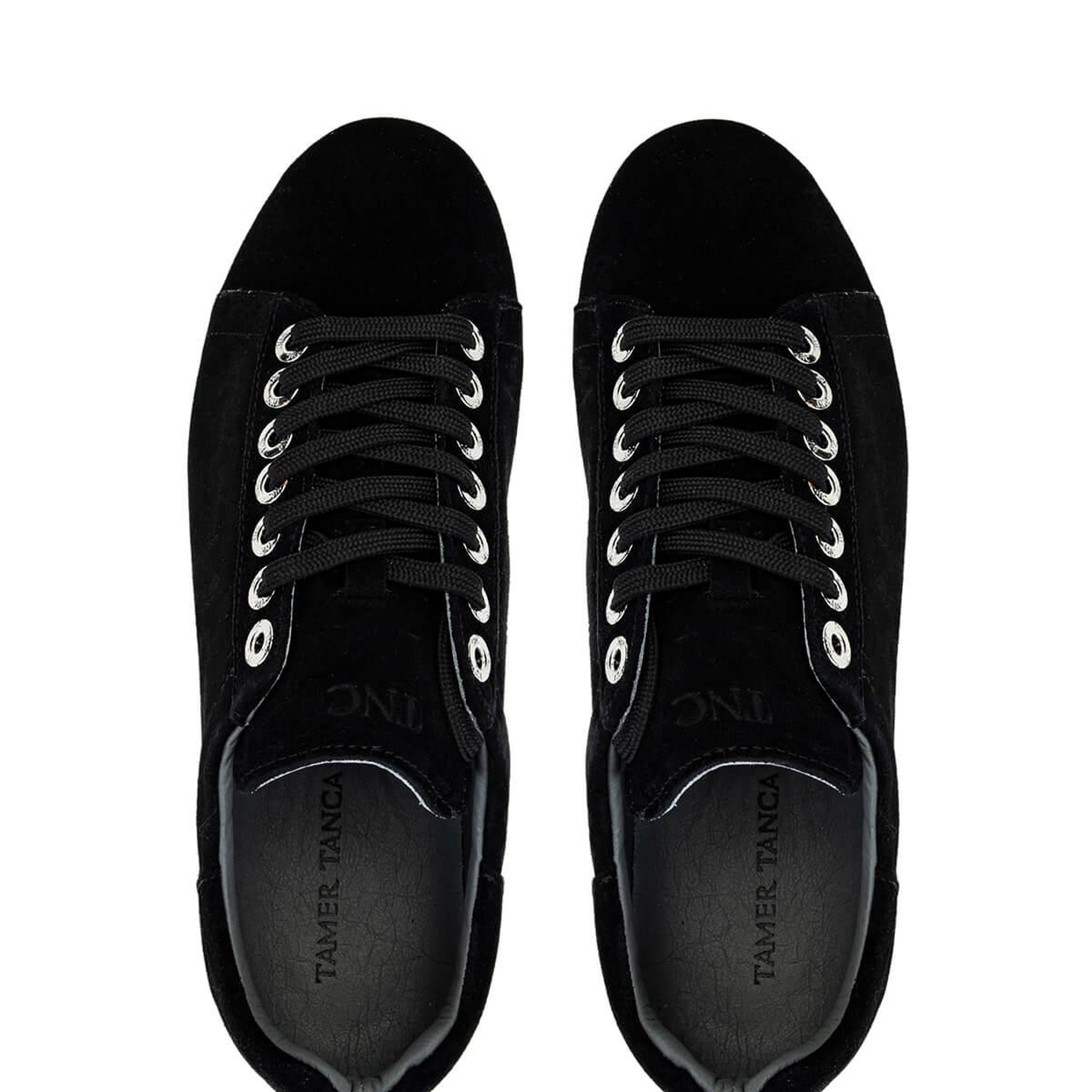 Tamer Tanca Erkek Hakiki Deri Siyah Süet Sneakers & Spor Ayakkabı