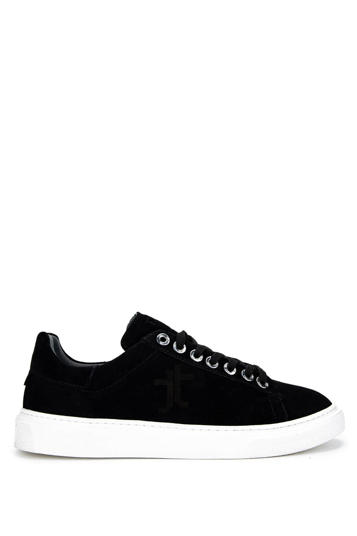 Tamer Tanca Erkek Hakiki Deri Siyah Süet Sneakers & Spor Ayakkabı