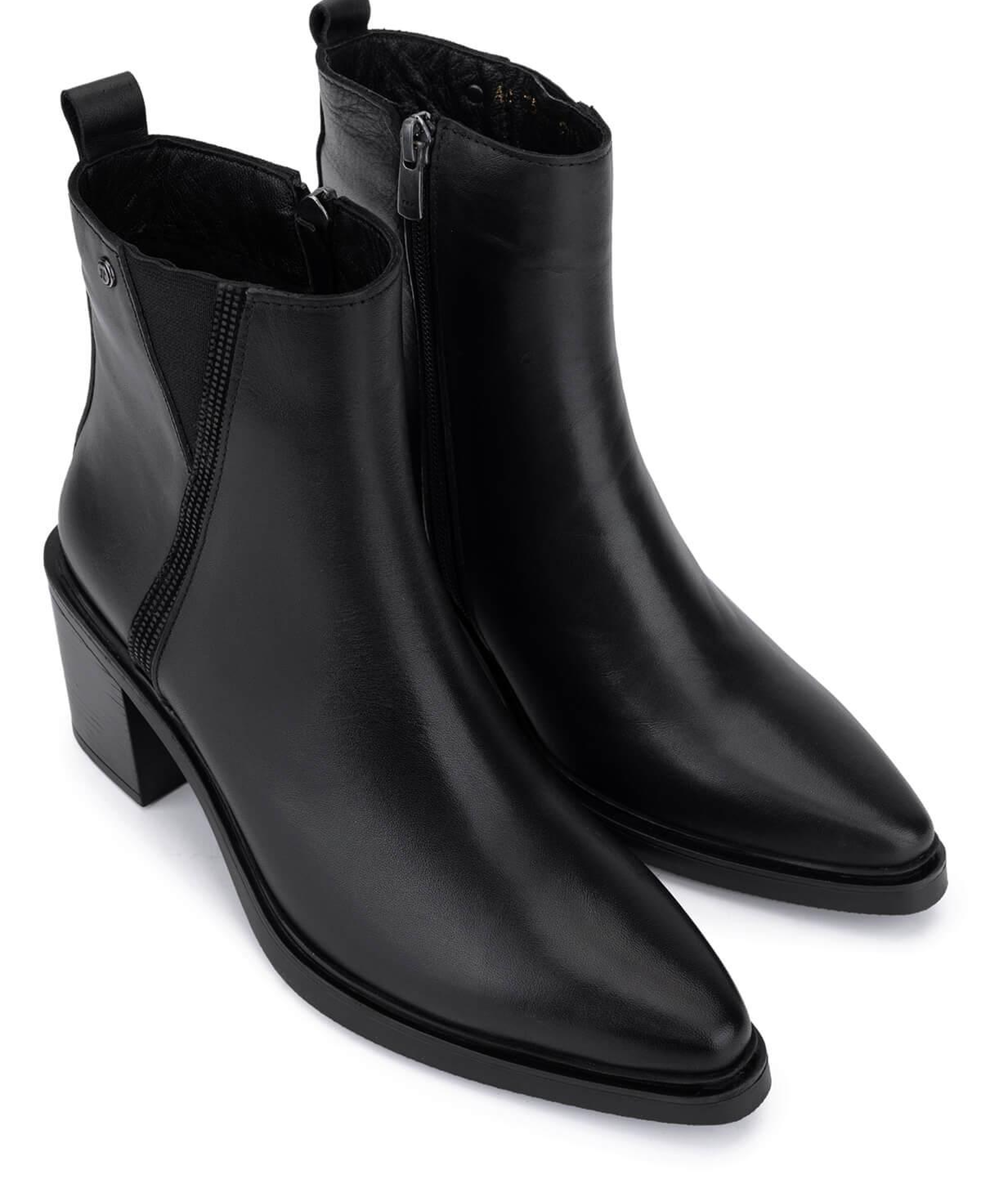 Tamer Tanca Kadın Hakiki Deri Siyah Topuklu Bot