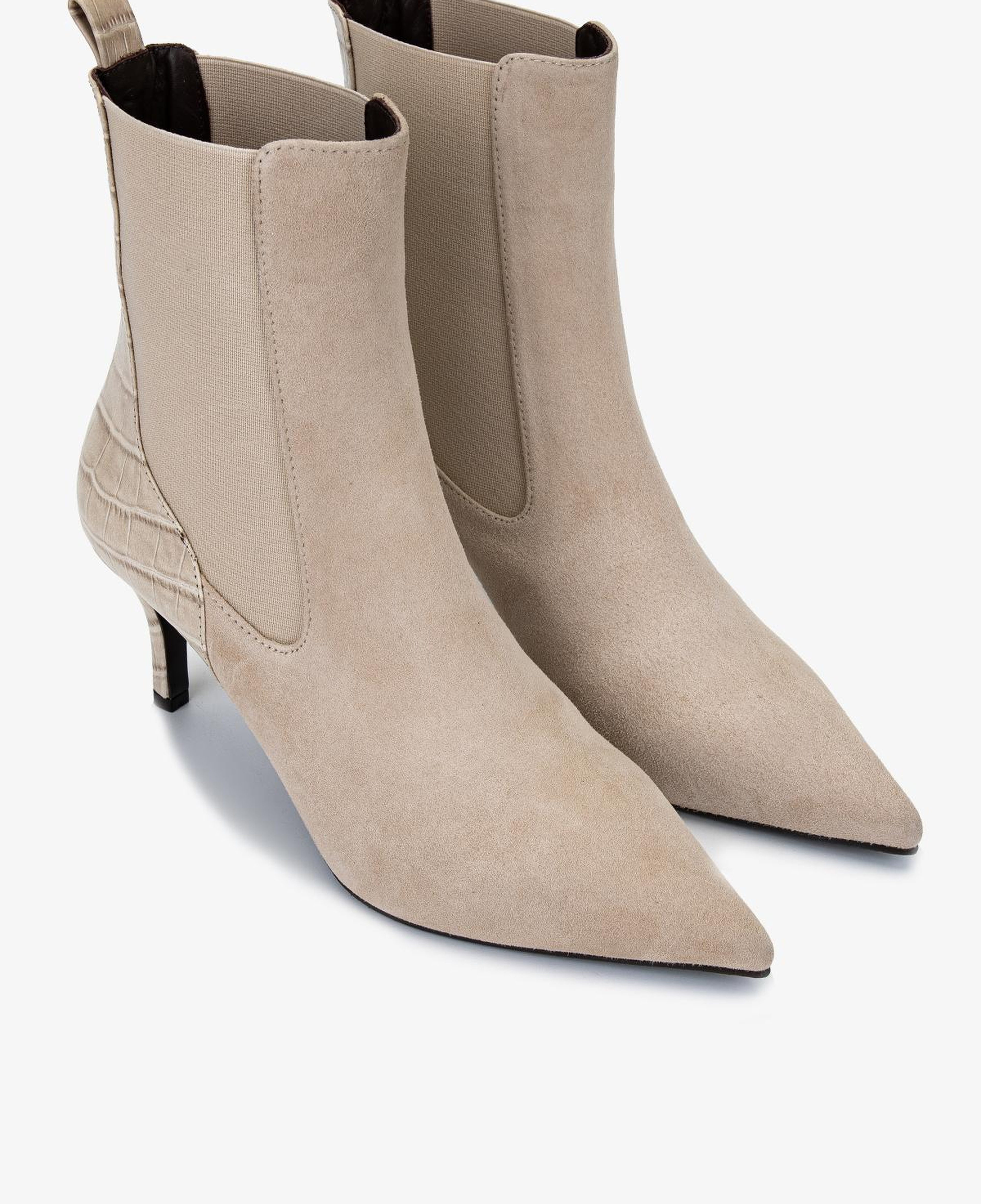 Valmenti Kadın Hakiki Deri Taş Süet Topuklu Bot