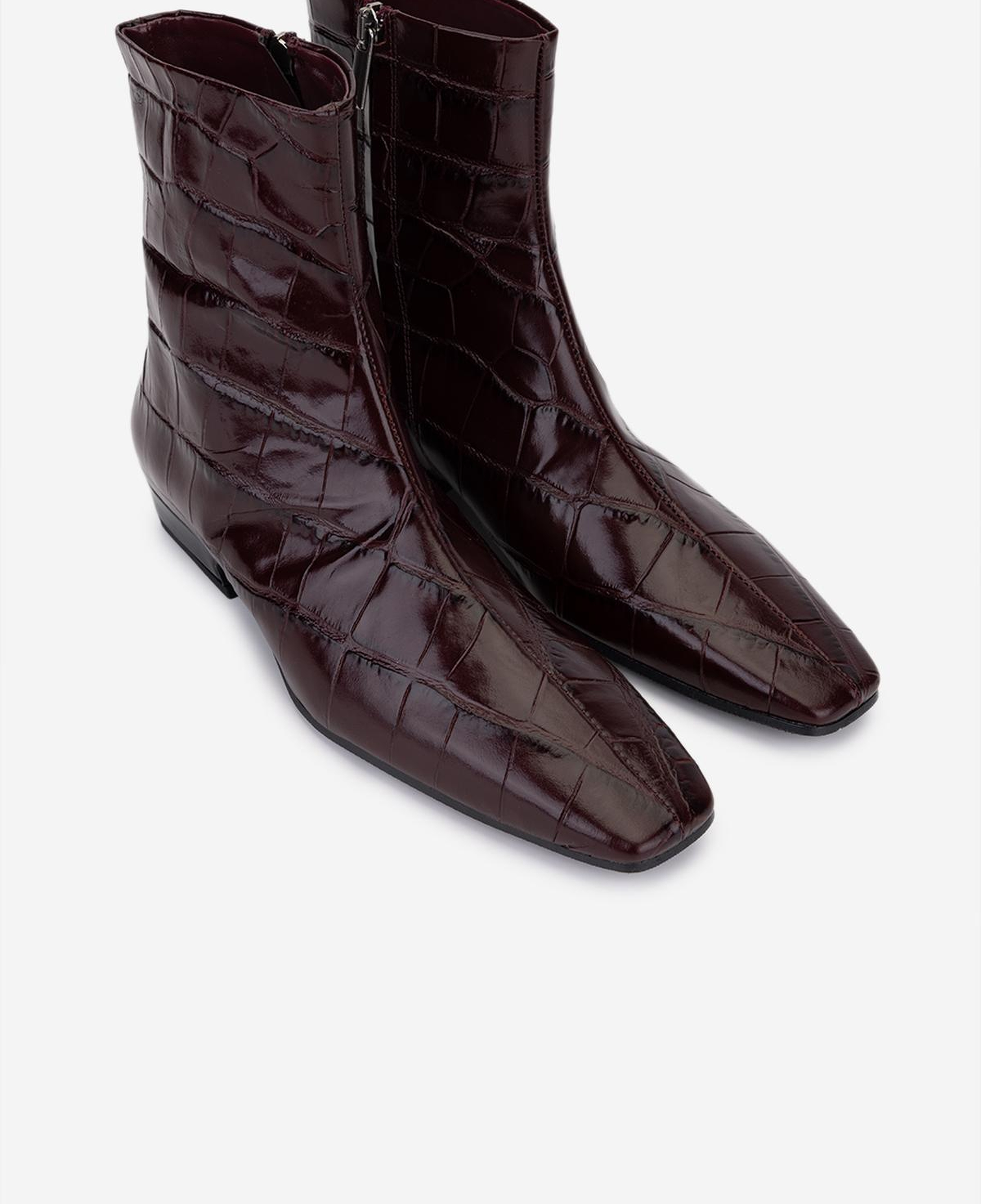 Valmenti Kadın Hakiki Deri Bordo Topuklu Bot