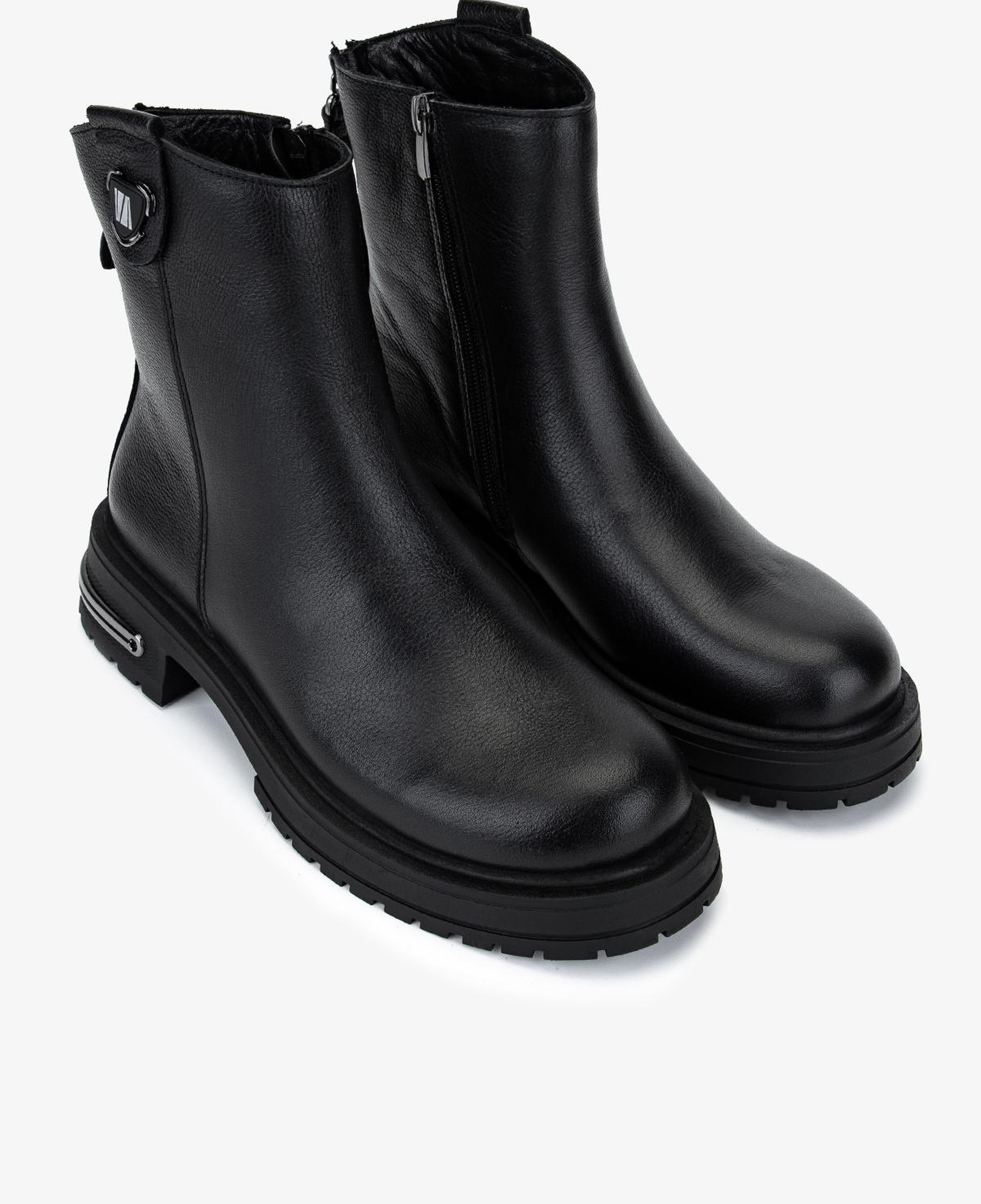 Valmenti Kadın Hakiki Deri Siyah Düz Bot