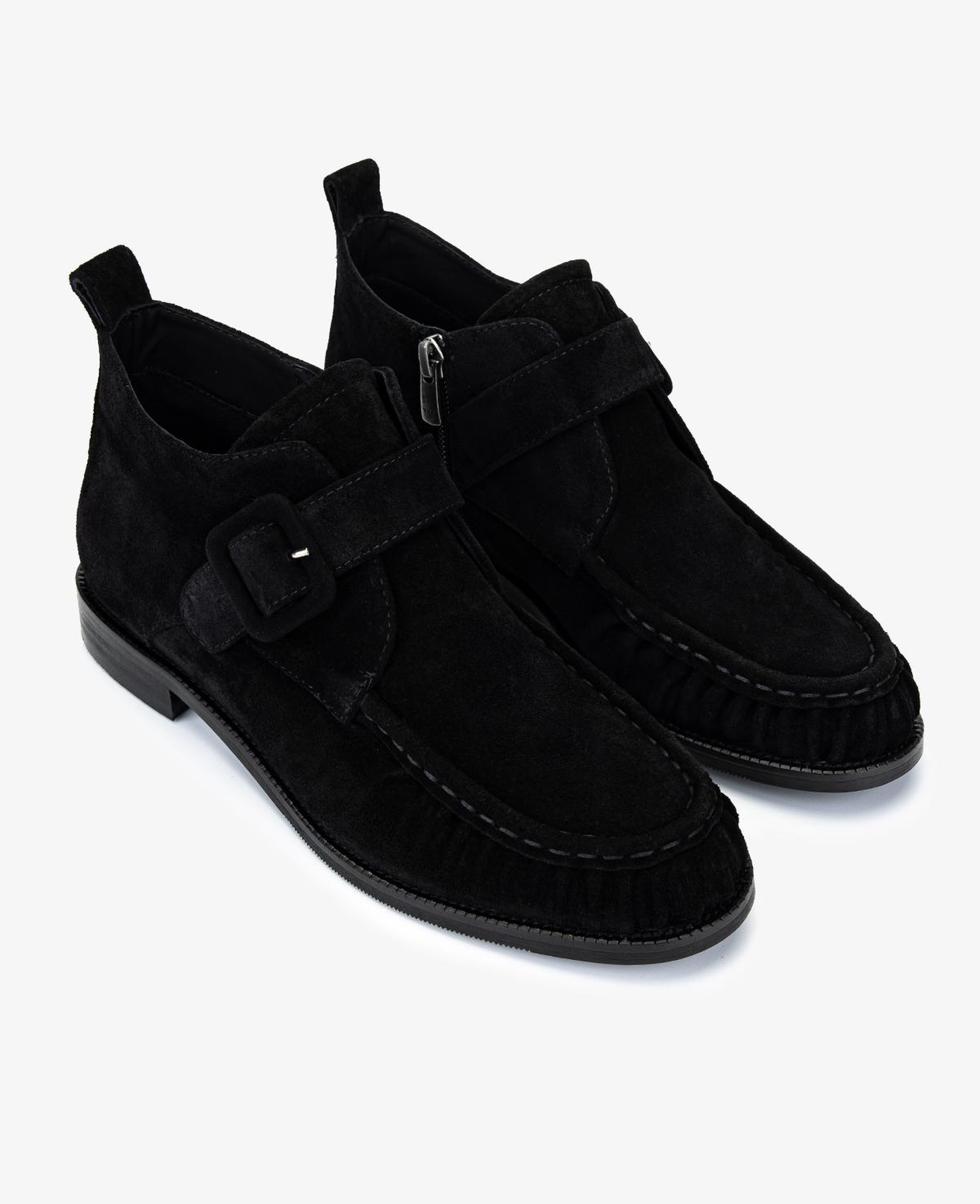 Valmenti Kadın Hakiki Deri Siyah Süet Düz Bot