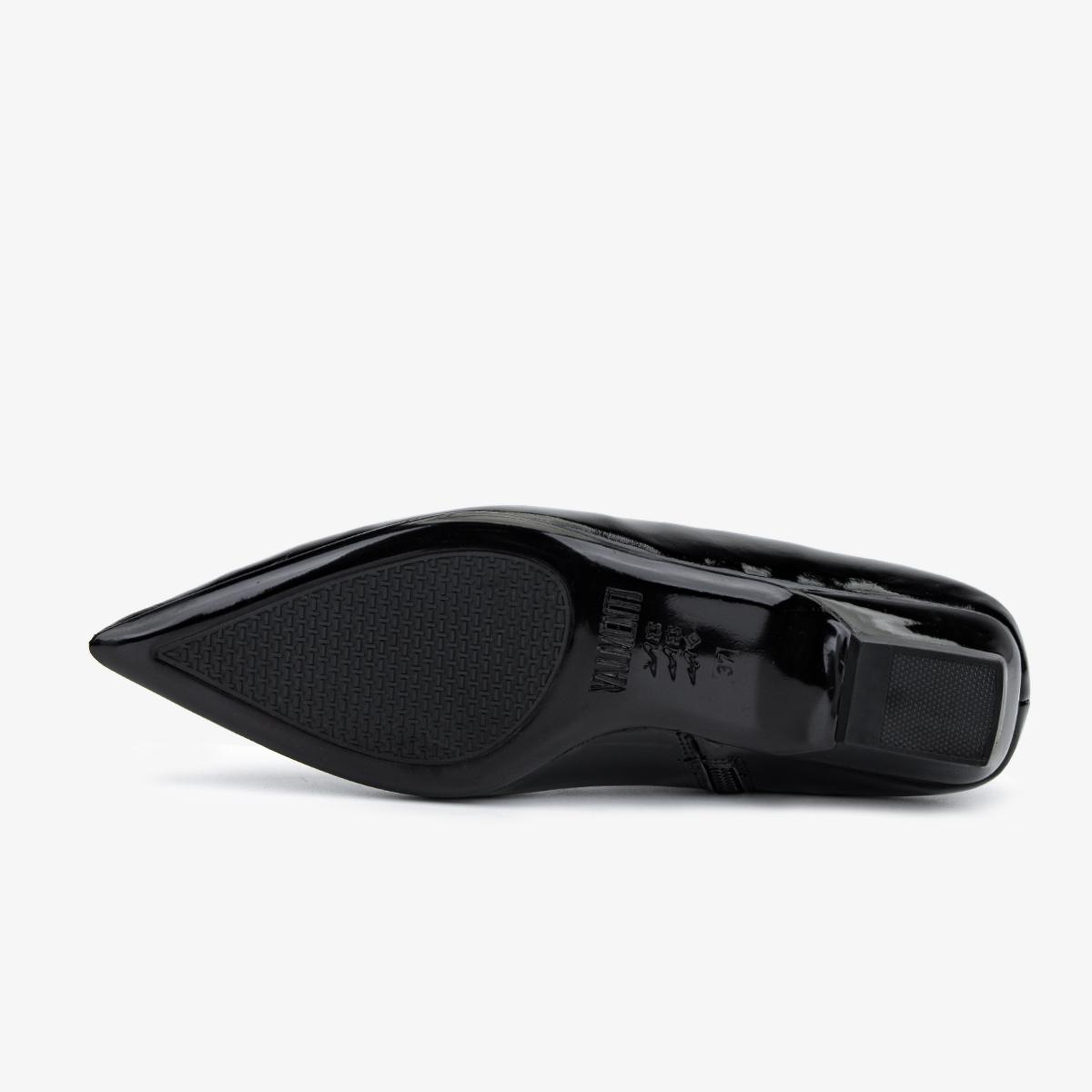 Valmenti Kadın Hakiki Deri Siyah Rugan Topuklu Bot