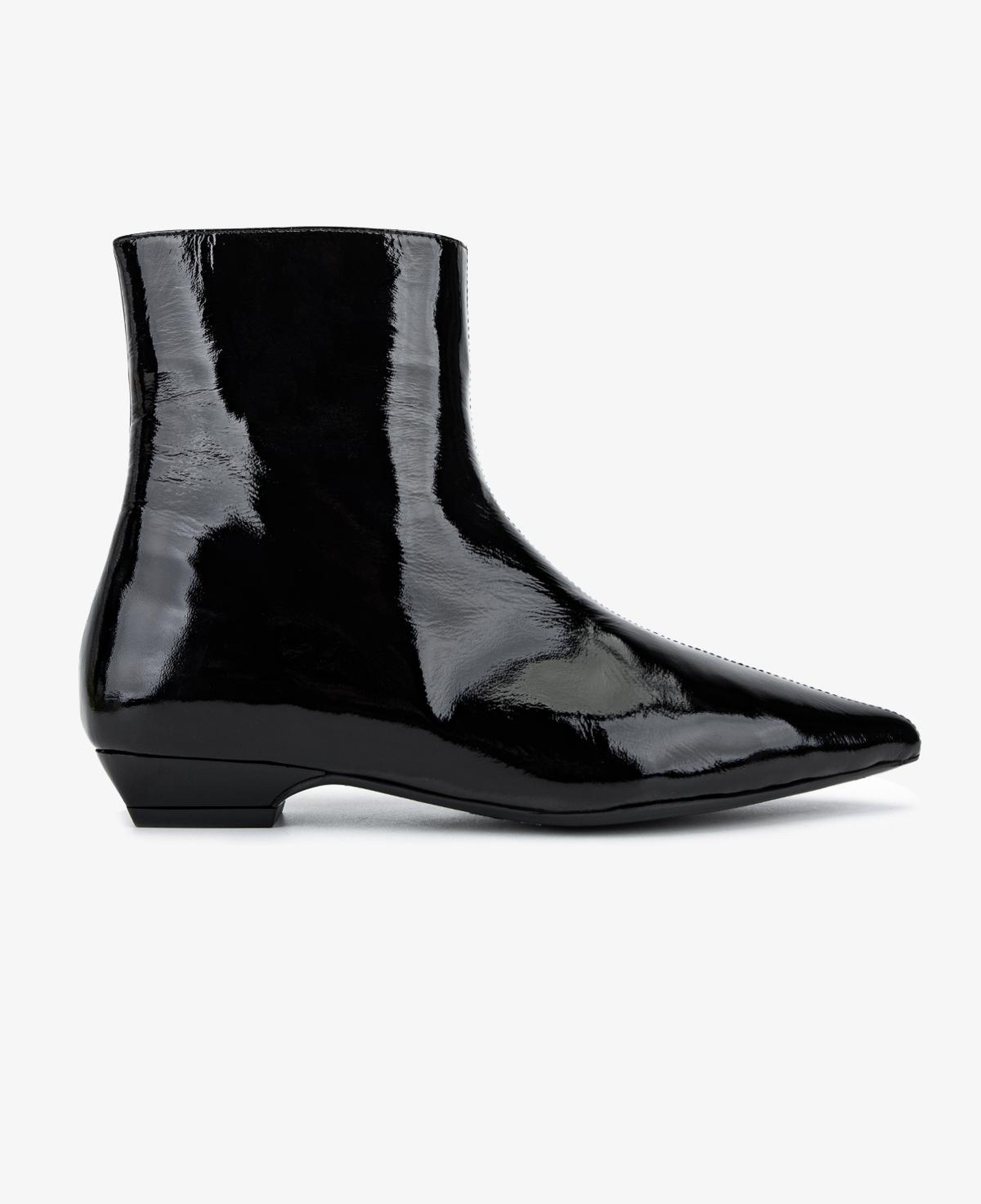 Valmenti Kadın Hakiki Deri Siyah Rugan Topuklu Bot