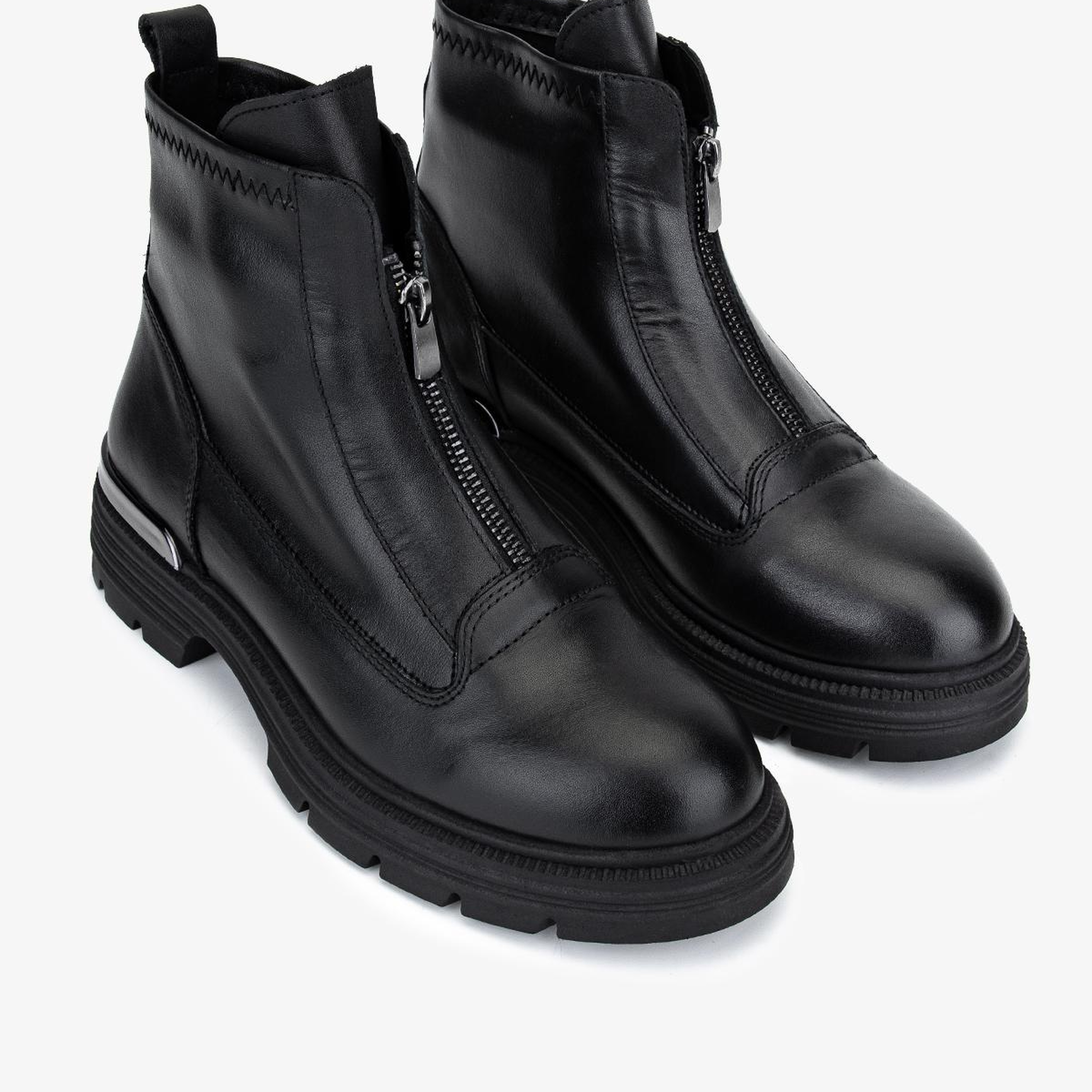 Valmenti Kadın Hakiki Deri Siyah Düz Bot