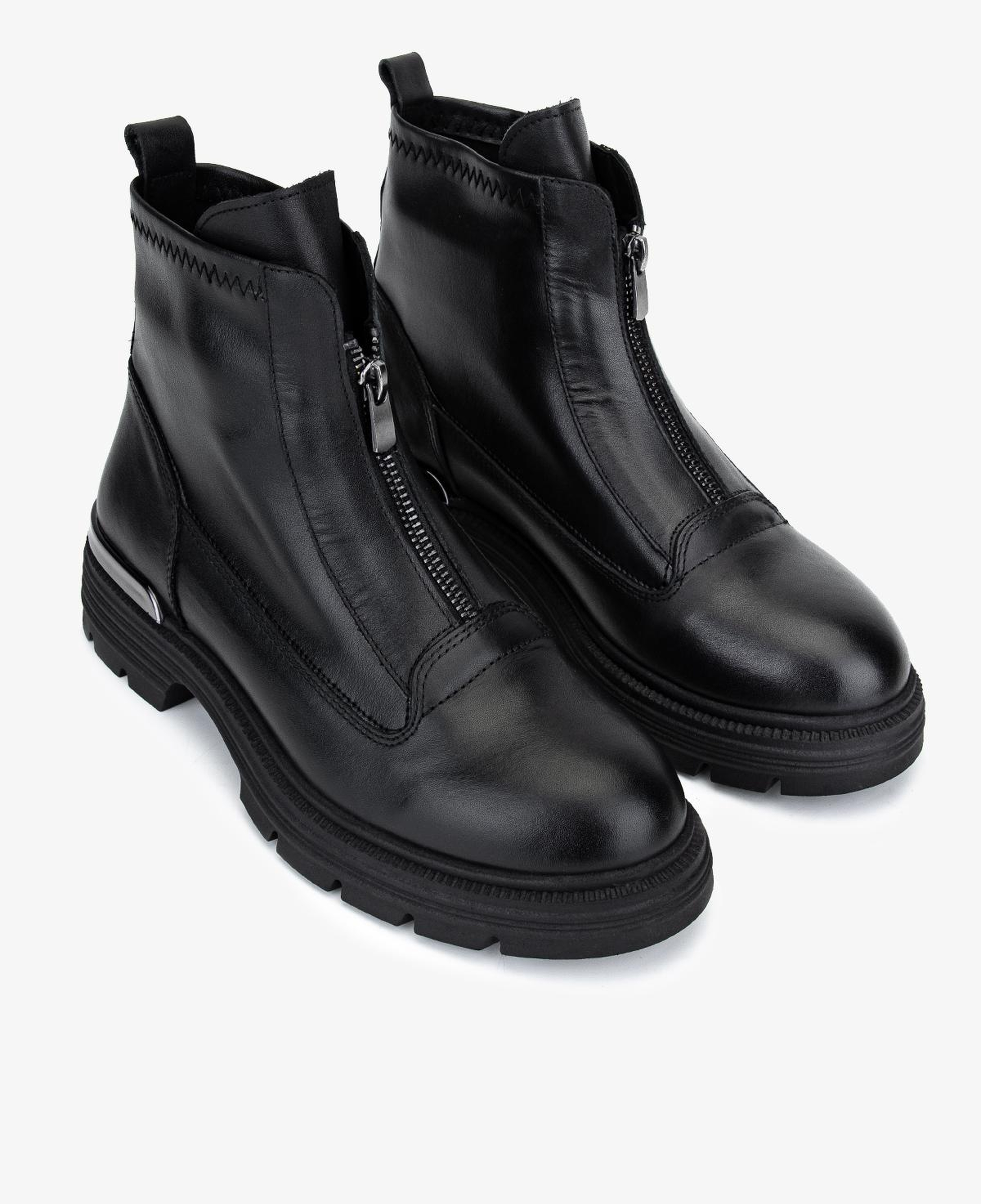 Valmenti Kadın Hakiki Deri Siyah Düz Bot