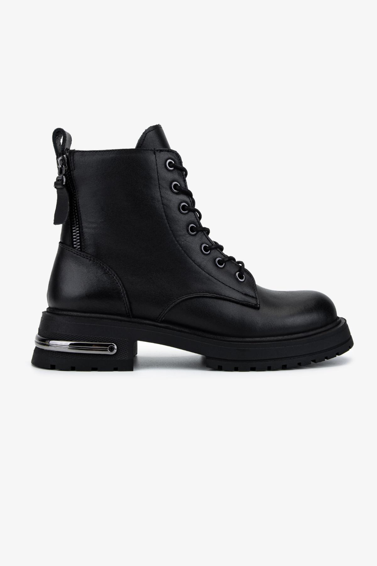 Valmenti Kadın Hakiki Deri Siyah Casual Bot