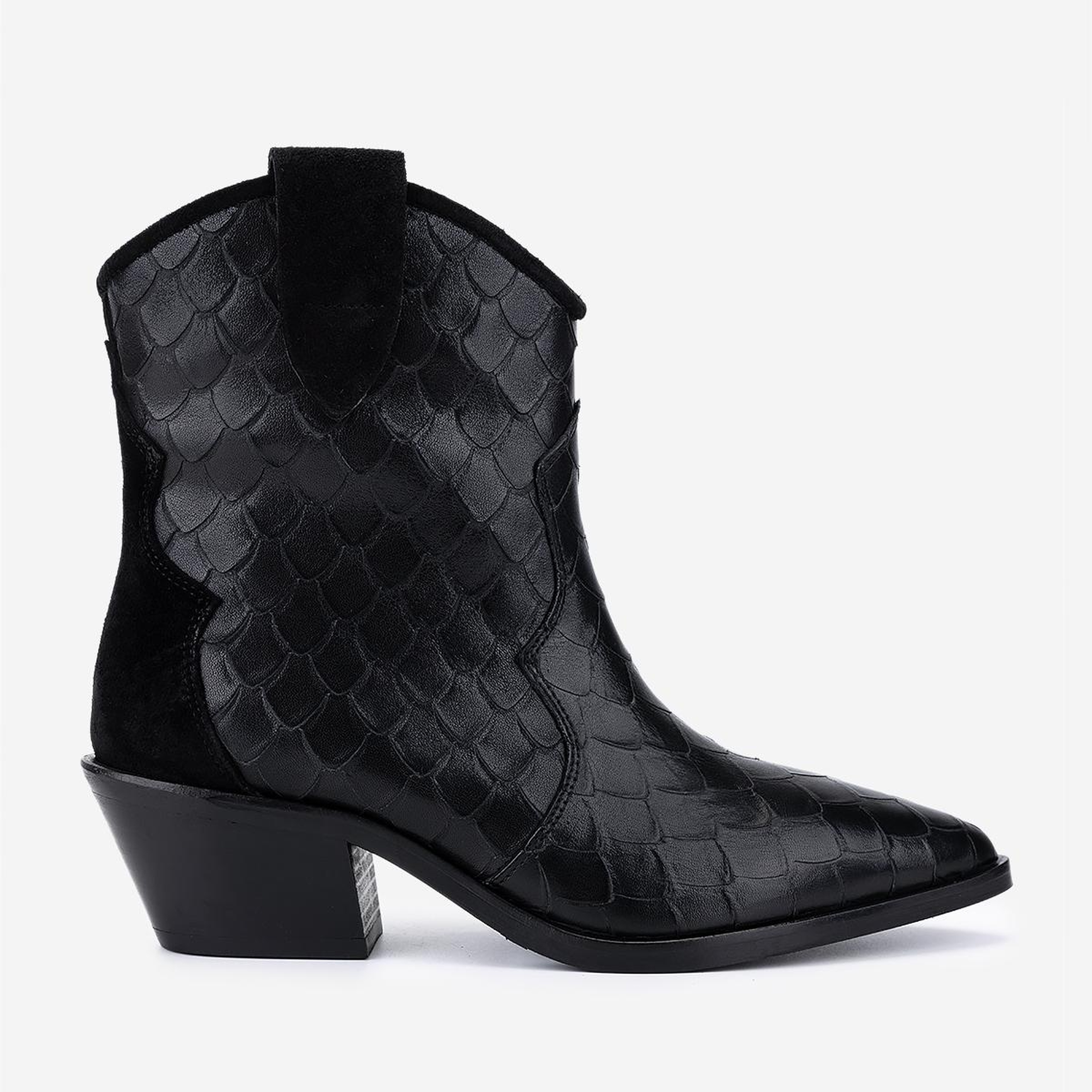 Valmenti Kadın Hakiki Deri Siyah Topuklu Bot