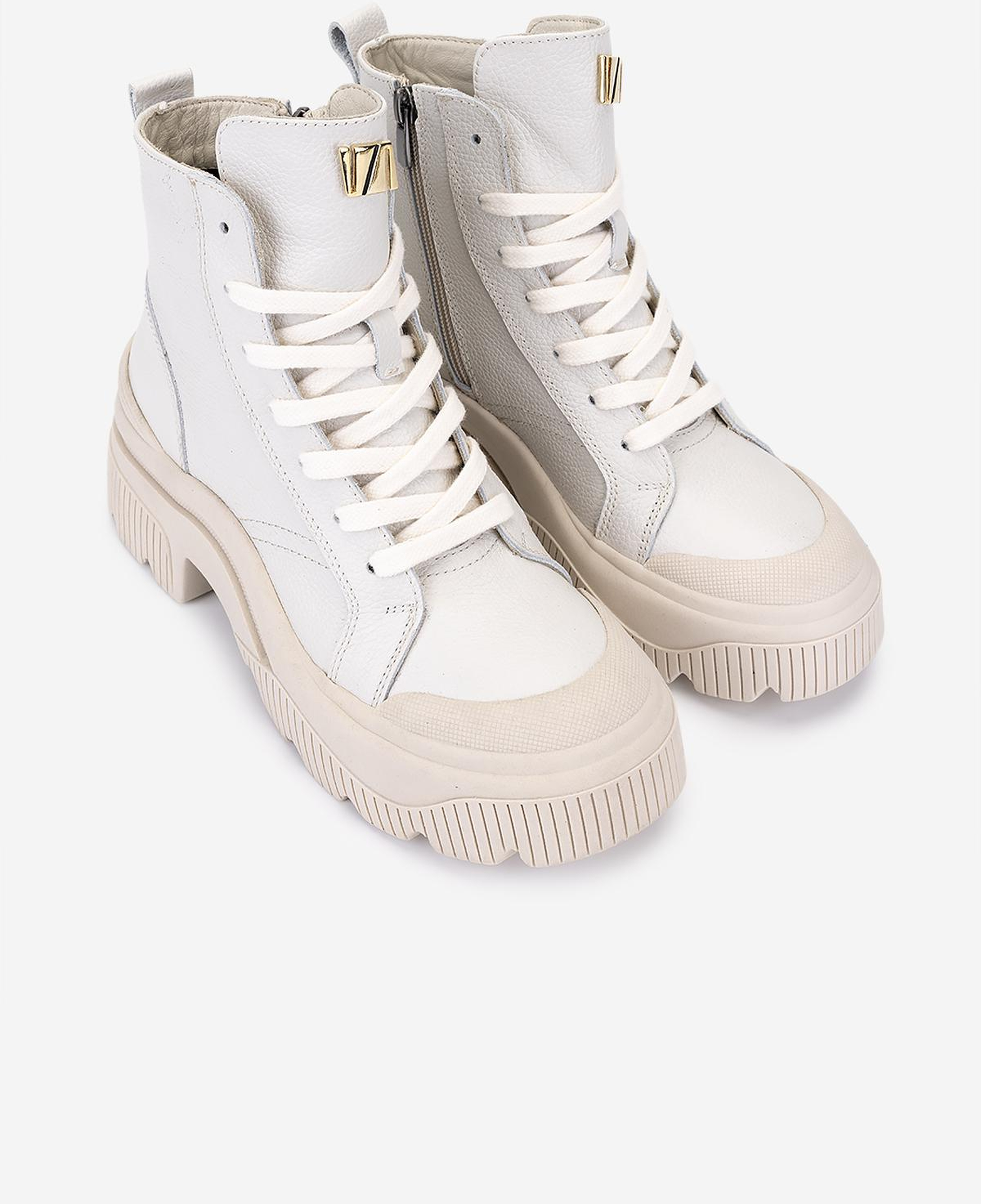 Valmenti Kadın Hakiki Deri Kırık Beyaz Casual Bot