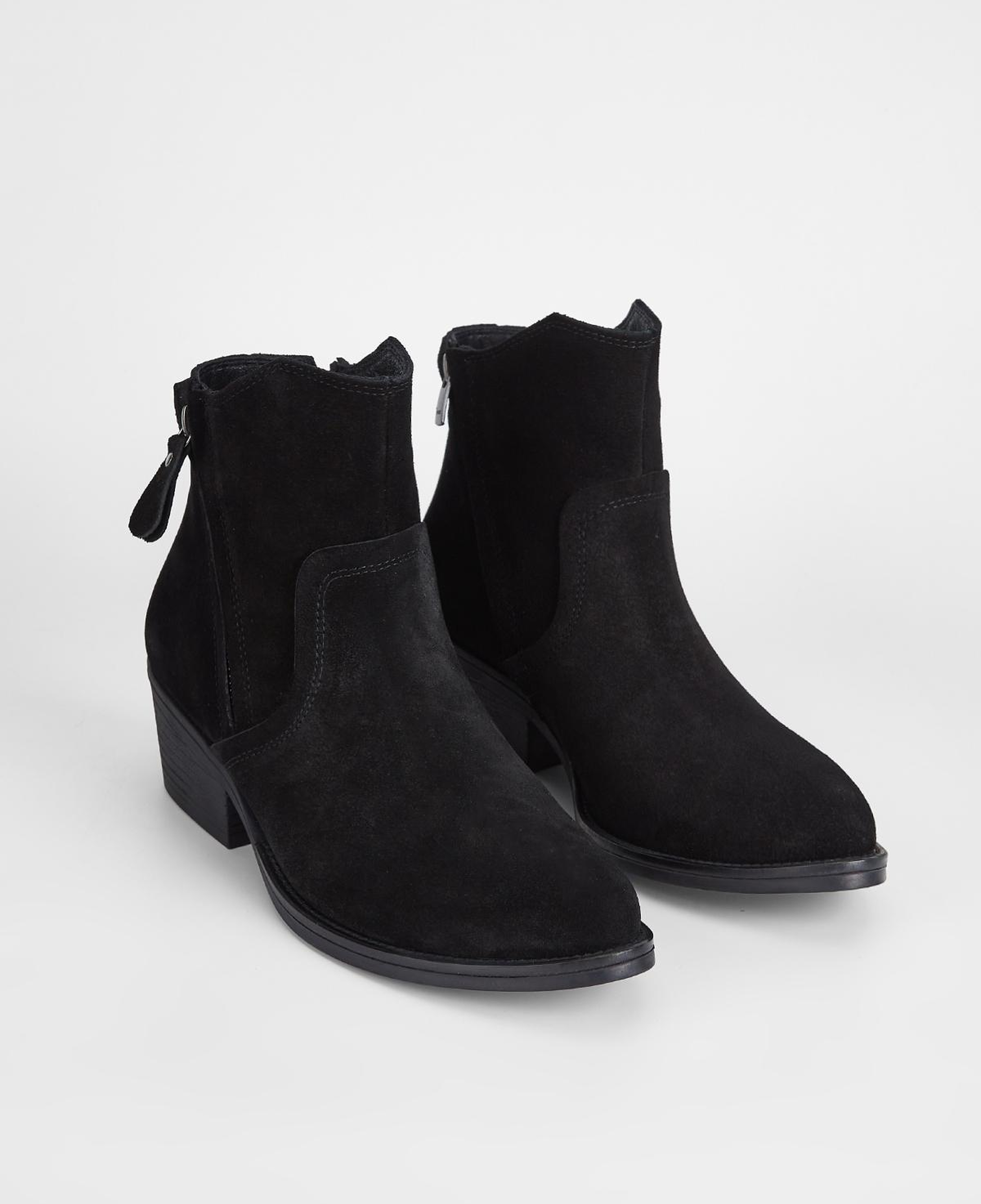 Valmenti Kadın Hakiki Deri Siyah Süet Topuklu Bot