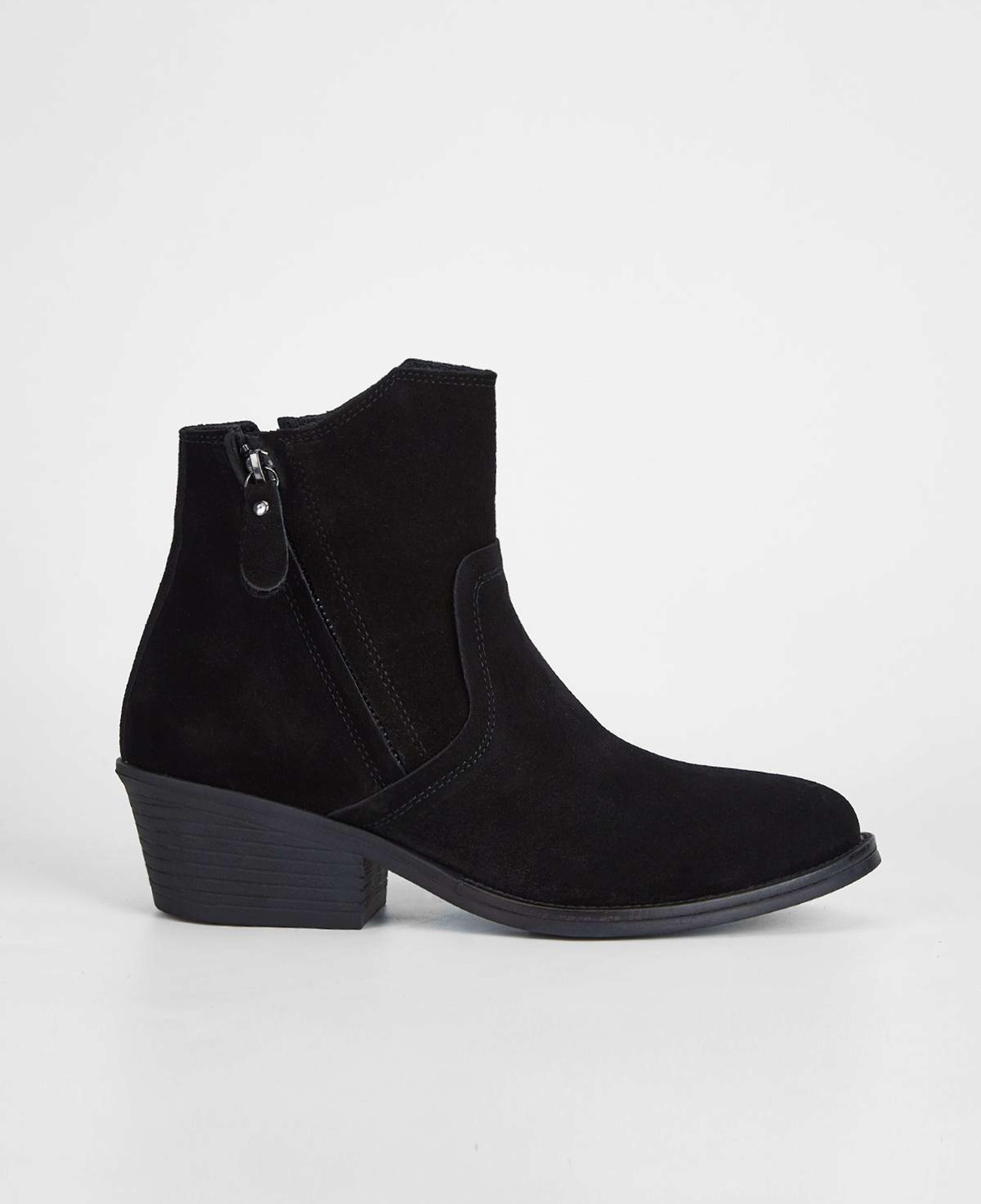 Valmenti Kadın Hakiki Deri Siyah Süet Topuklu Bot