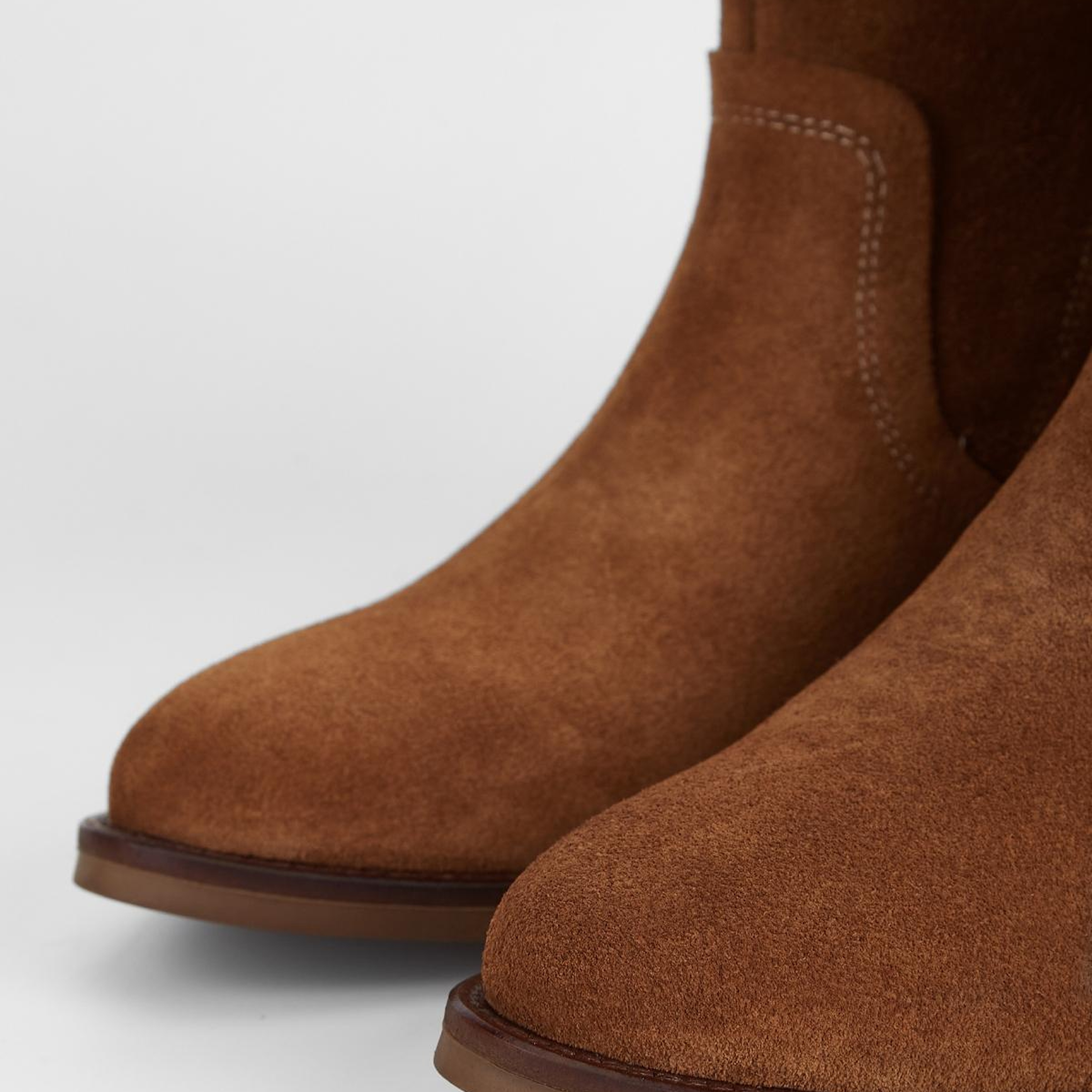 Valmenti Kadın Hakiki Deri Taba Süet Topuklu Bot