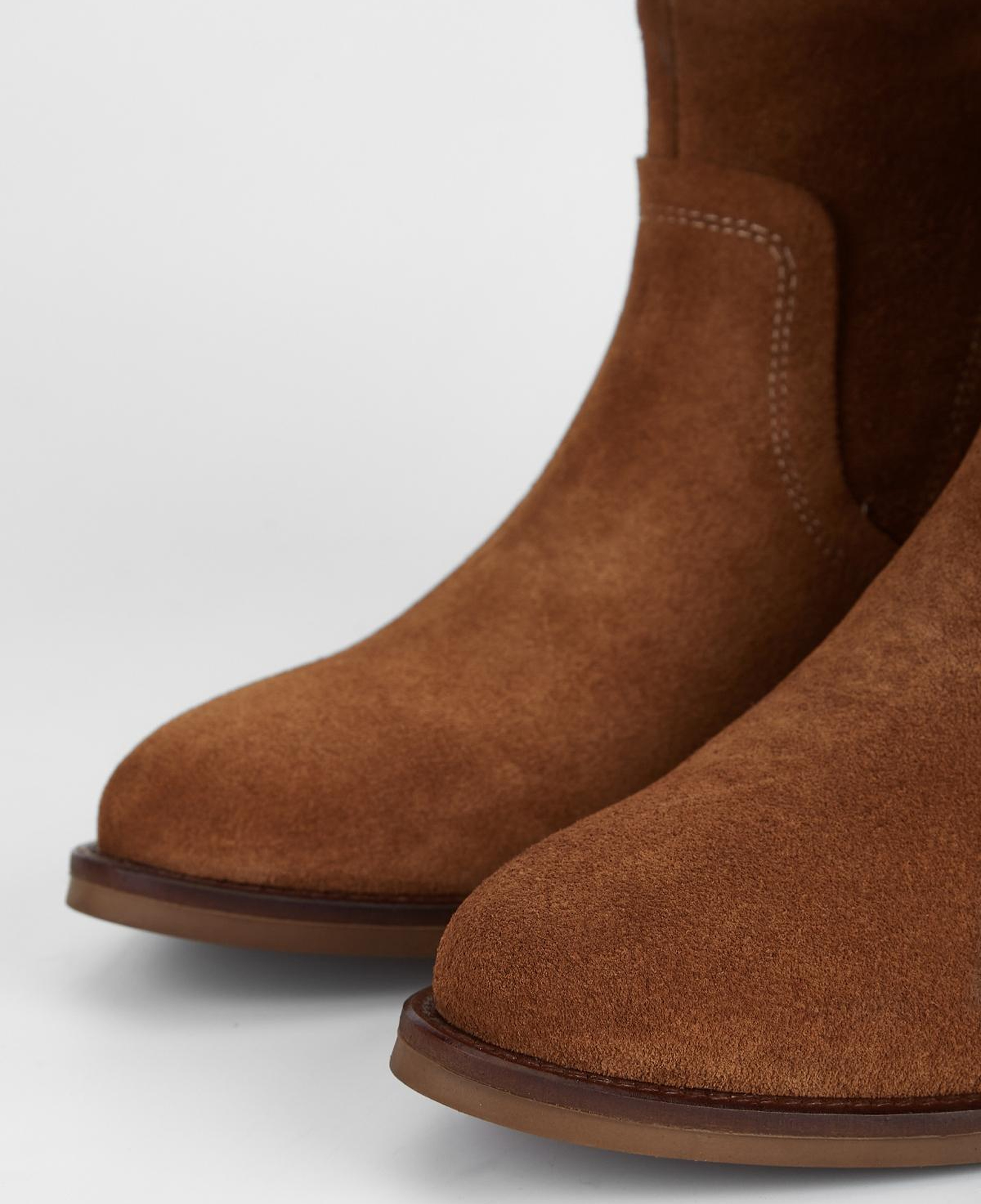 Valmenti Kadın Hakiki Deri Taba Süet Topuklu Bot