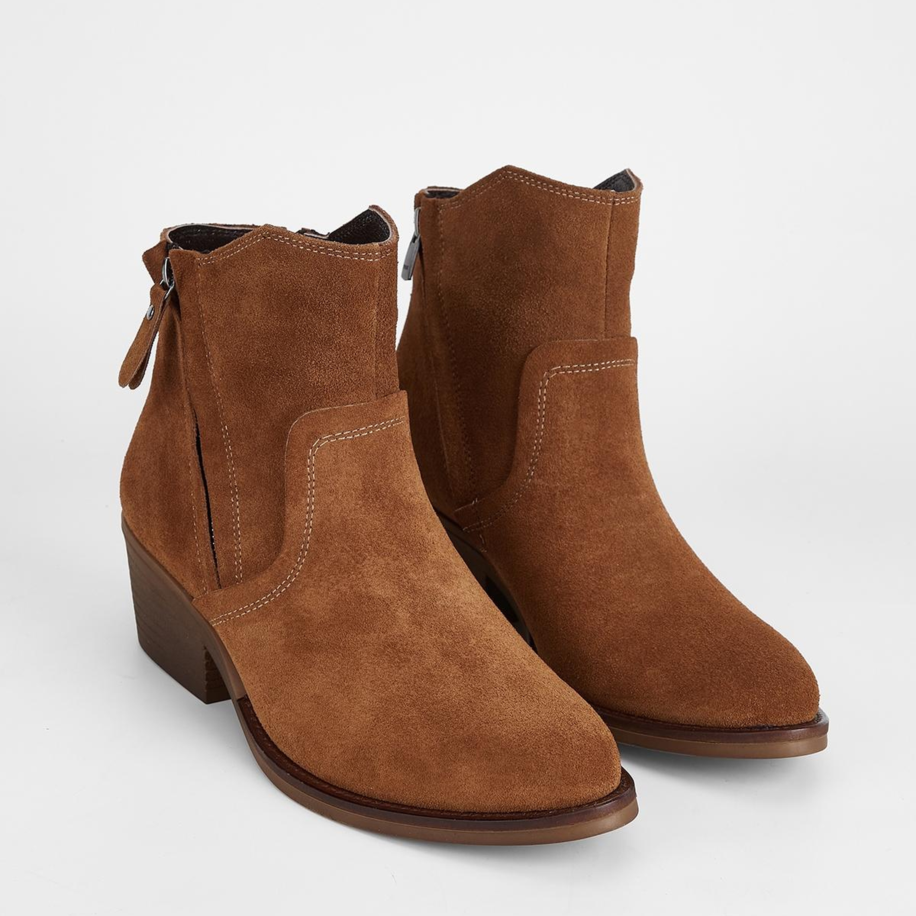 Valmenti Kadın Hakiki Deri Taba Süet Topuklu Bot