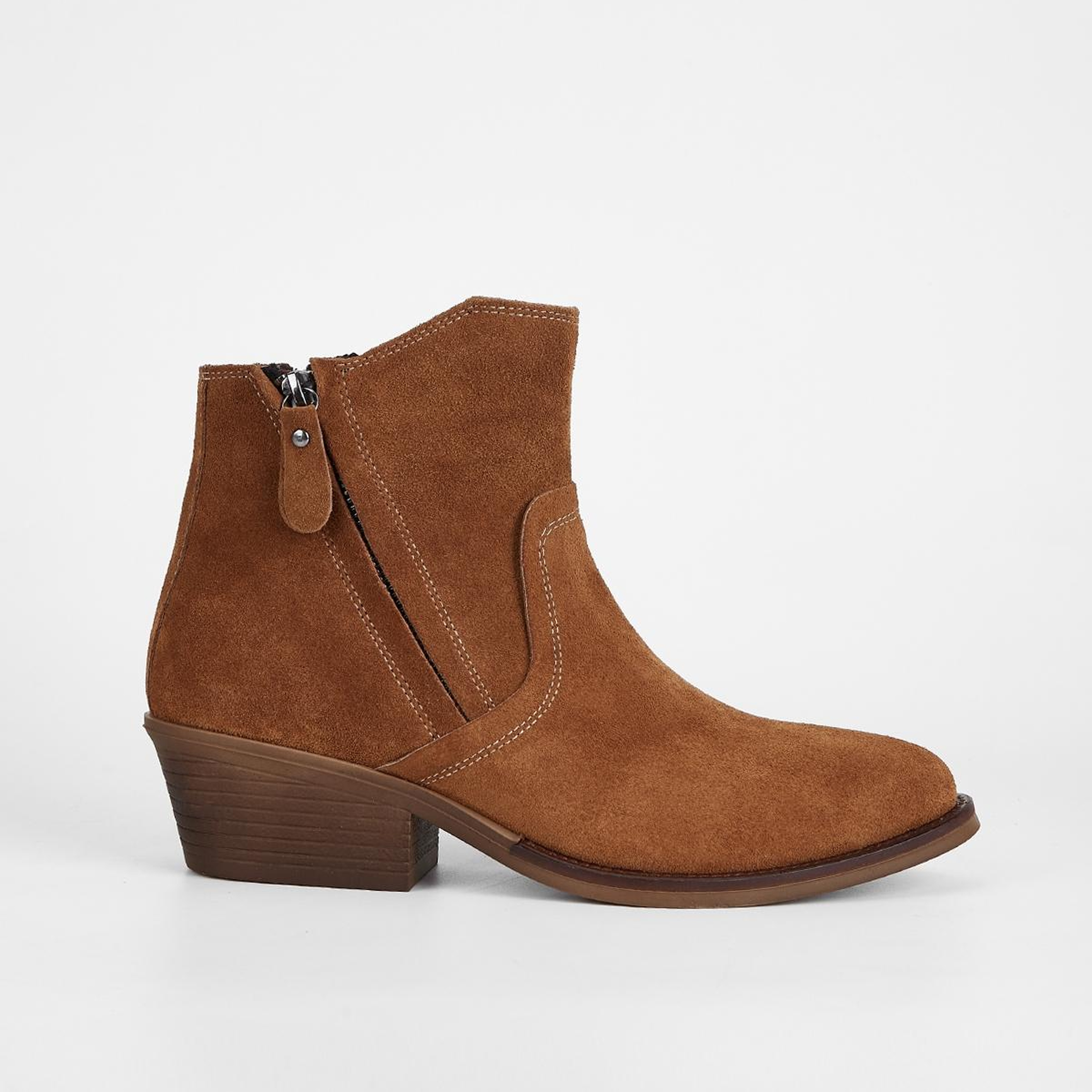 Valmenti Kadın Hakiki Deri Taba Süet Topuklu Bot