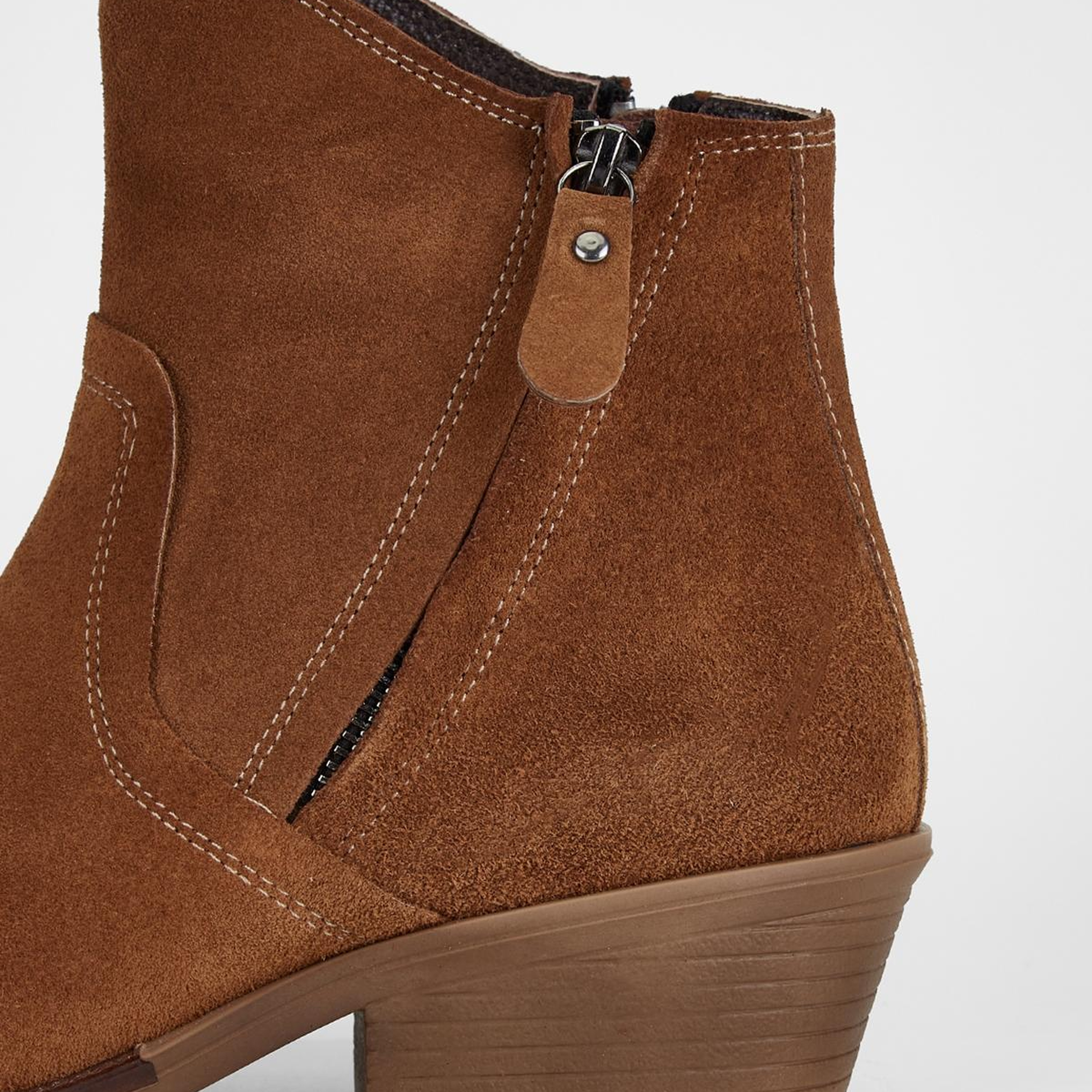 Valmenti Kadın Hakiki Deri Taba Süet Topuklu Bot