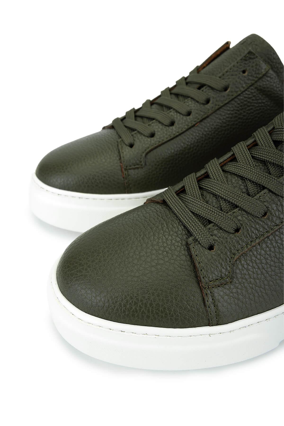 Tamer Tanca Erkek Hakiki Deri Yeşil Sneakers & Spor Ayakkabı