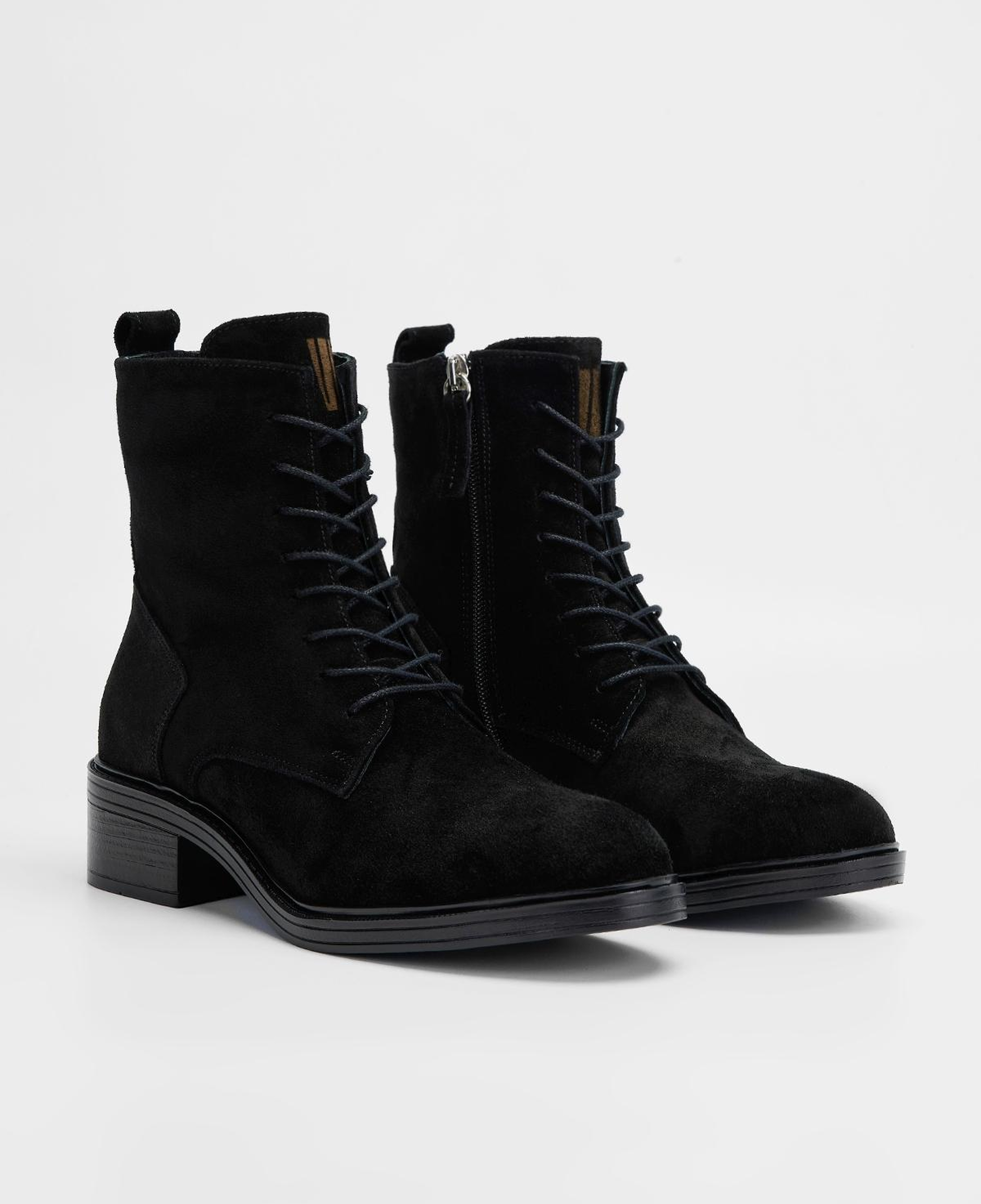 Valmenti Kadın Hakiki Deri Siyah Süet Topuklu Bot