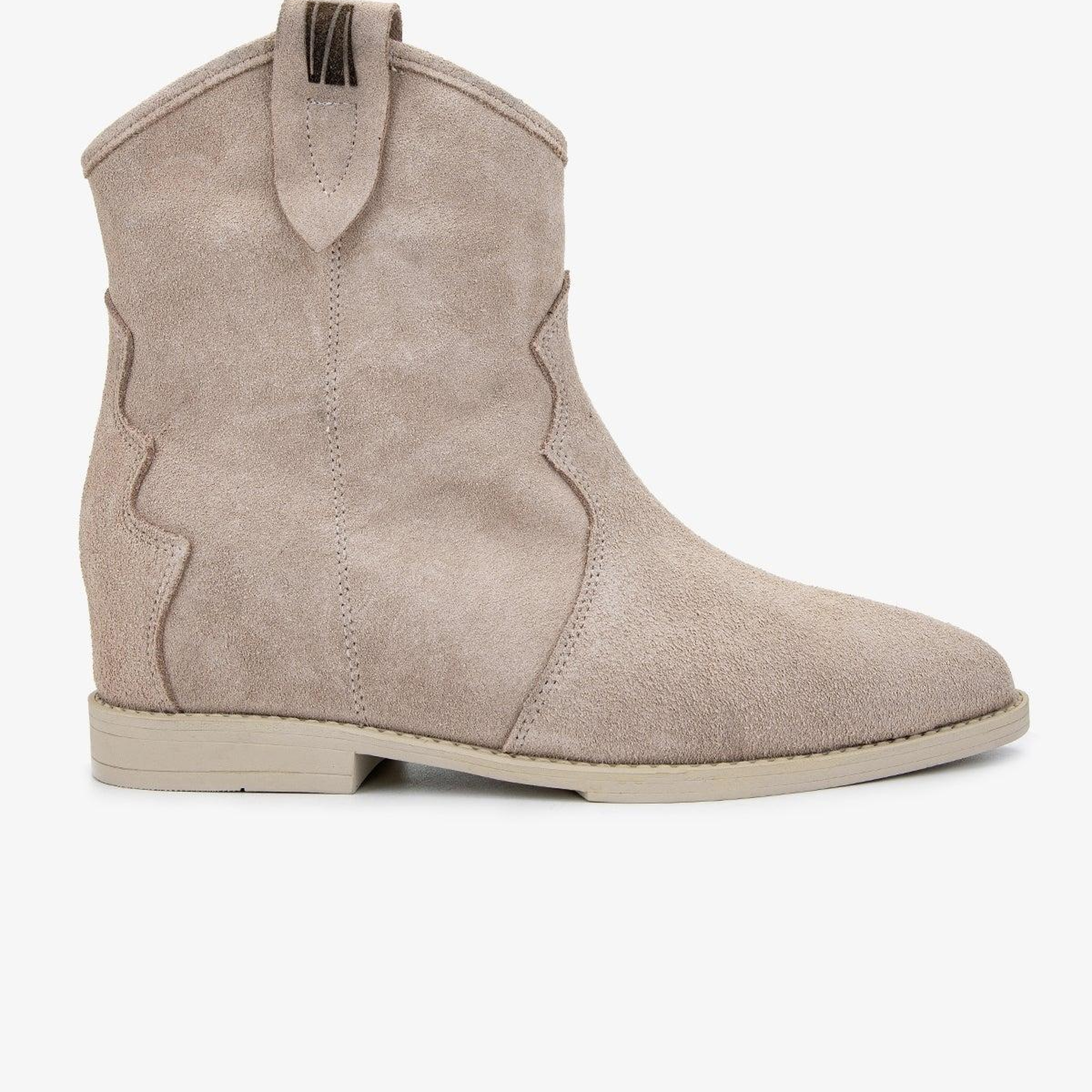 Valmenti Kadın Hakiki Deri Bej Süet Topuklu Bot