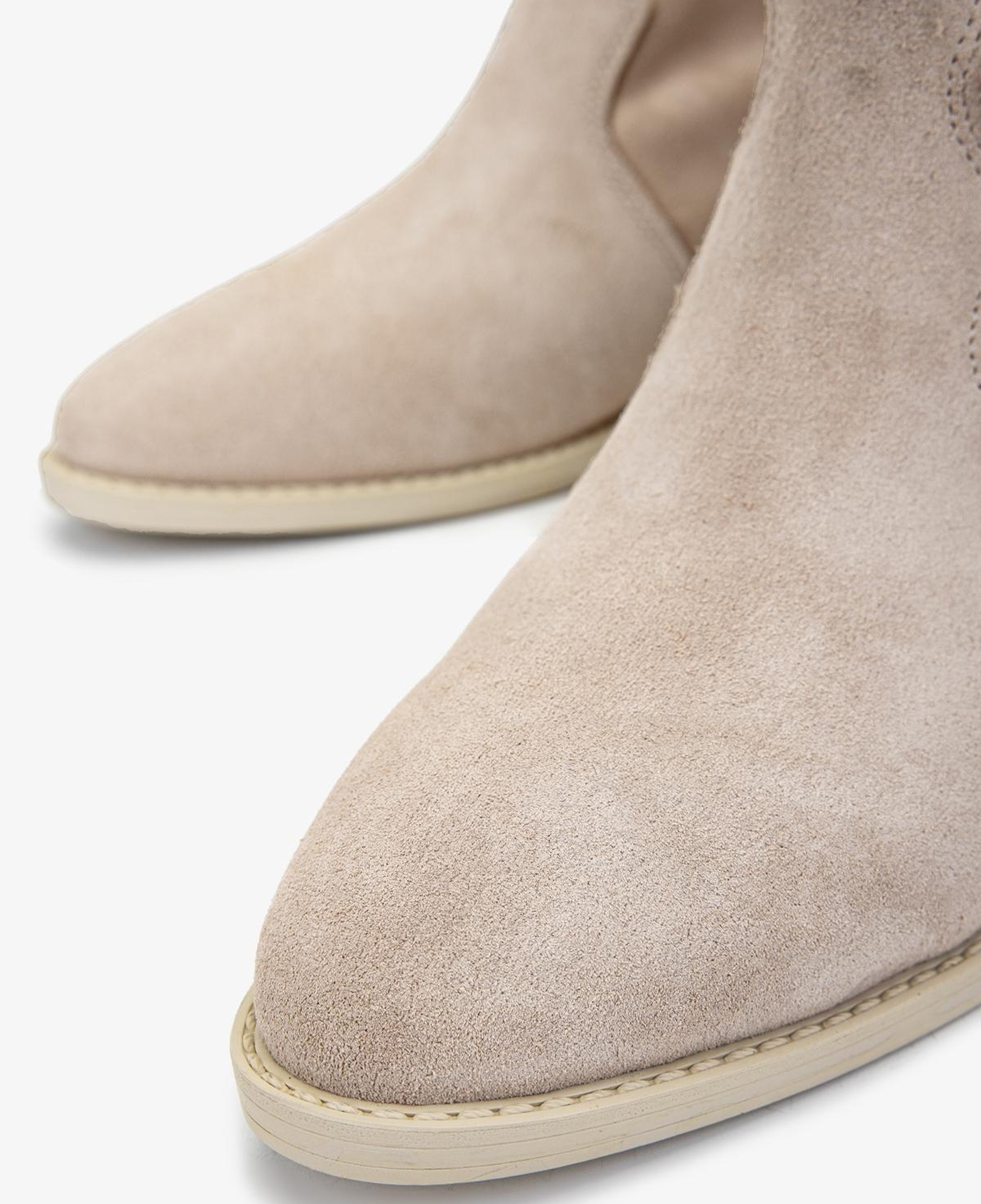 Valmenti Kadın Hakiki Deri Bej Süet Topuklu Bot