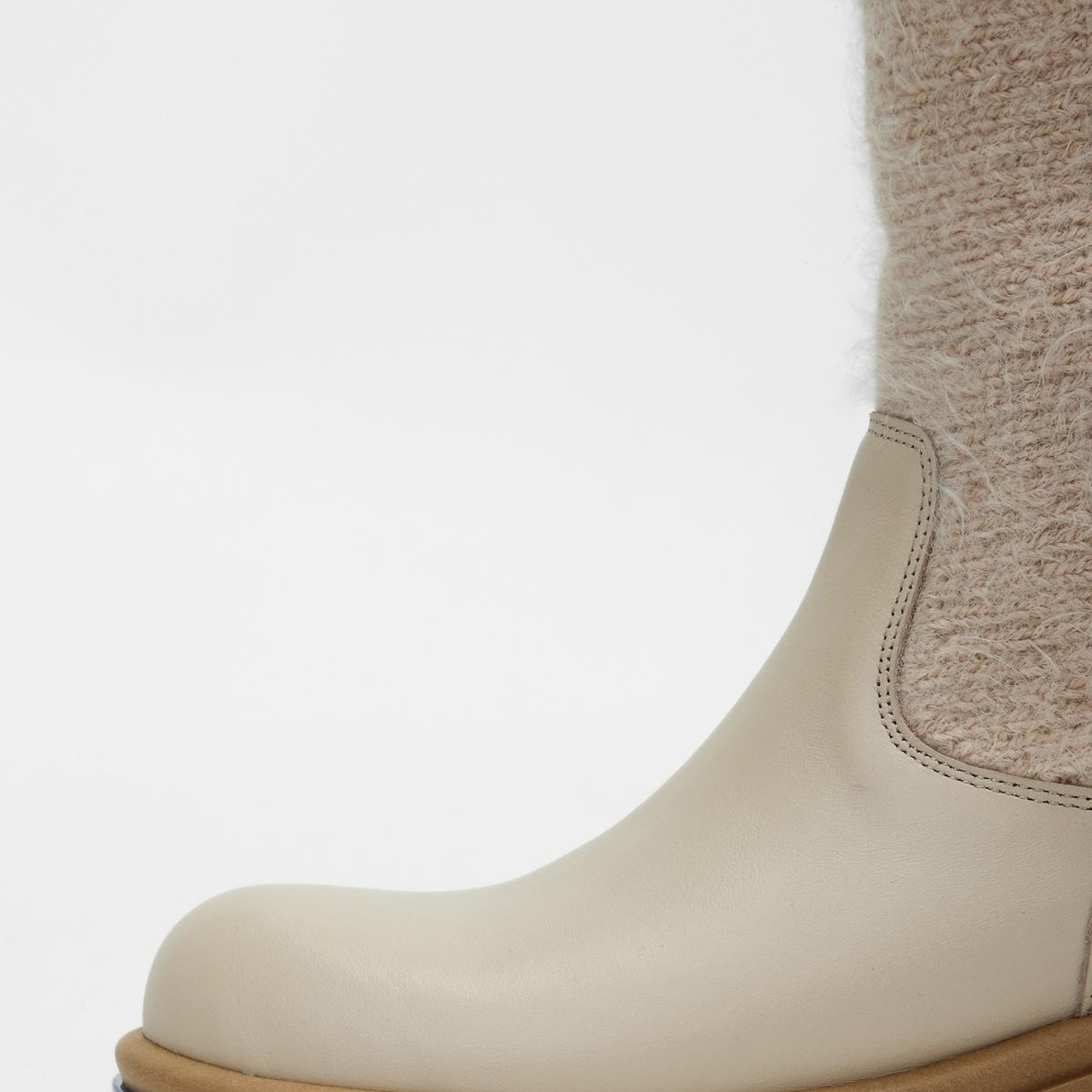 Valmenti Kadın Hakiki Deri Bej Düz Bot