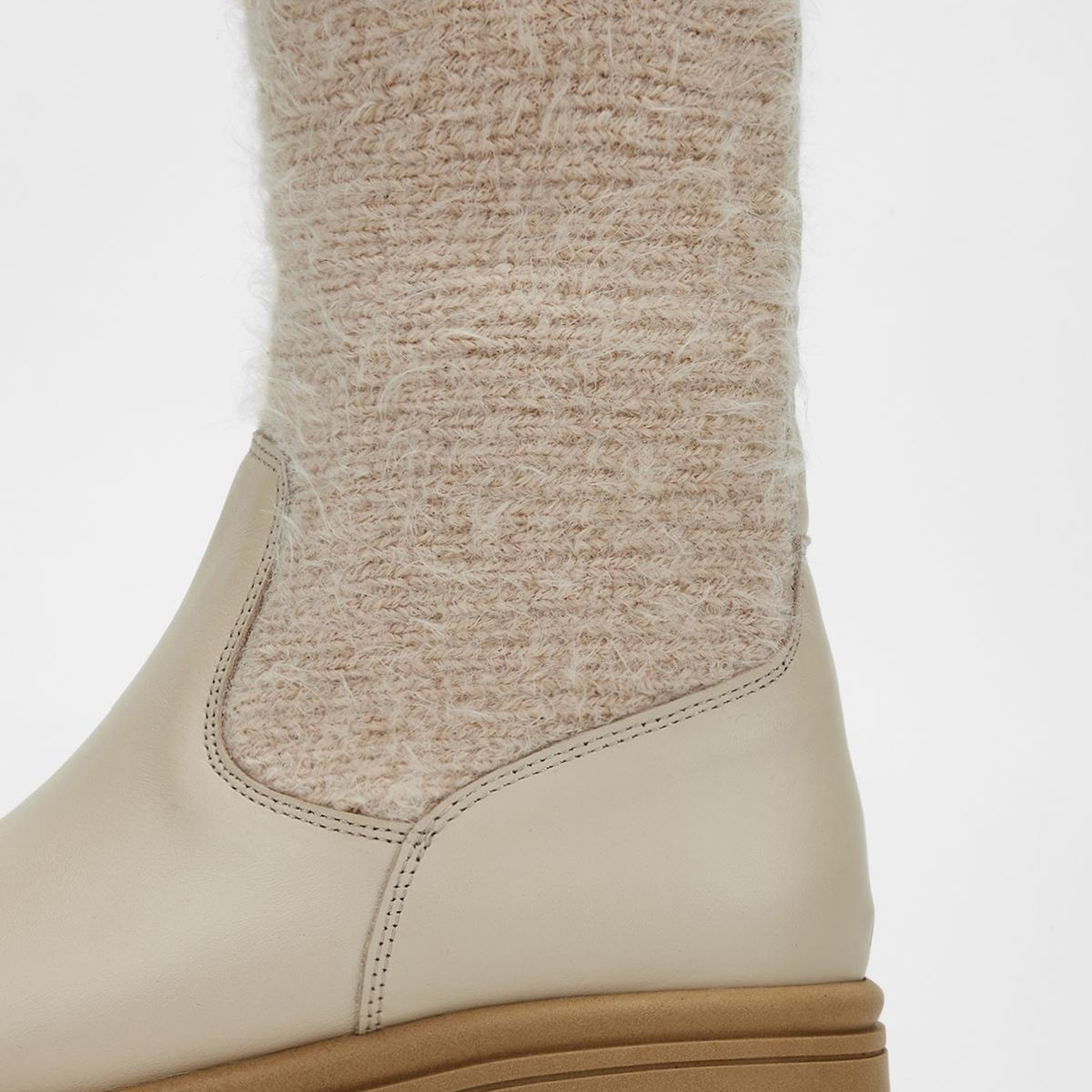 Valmenti Kadın Hakiki Deri Bej Düz Bot