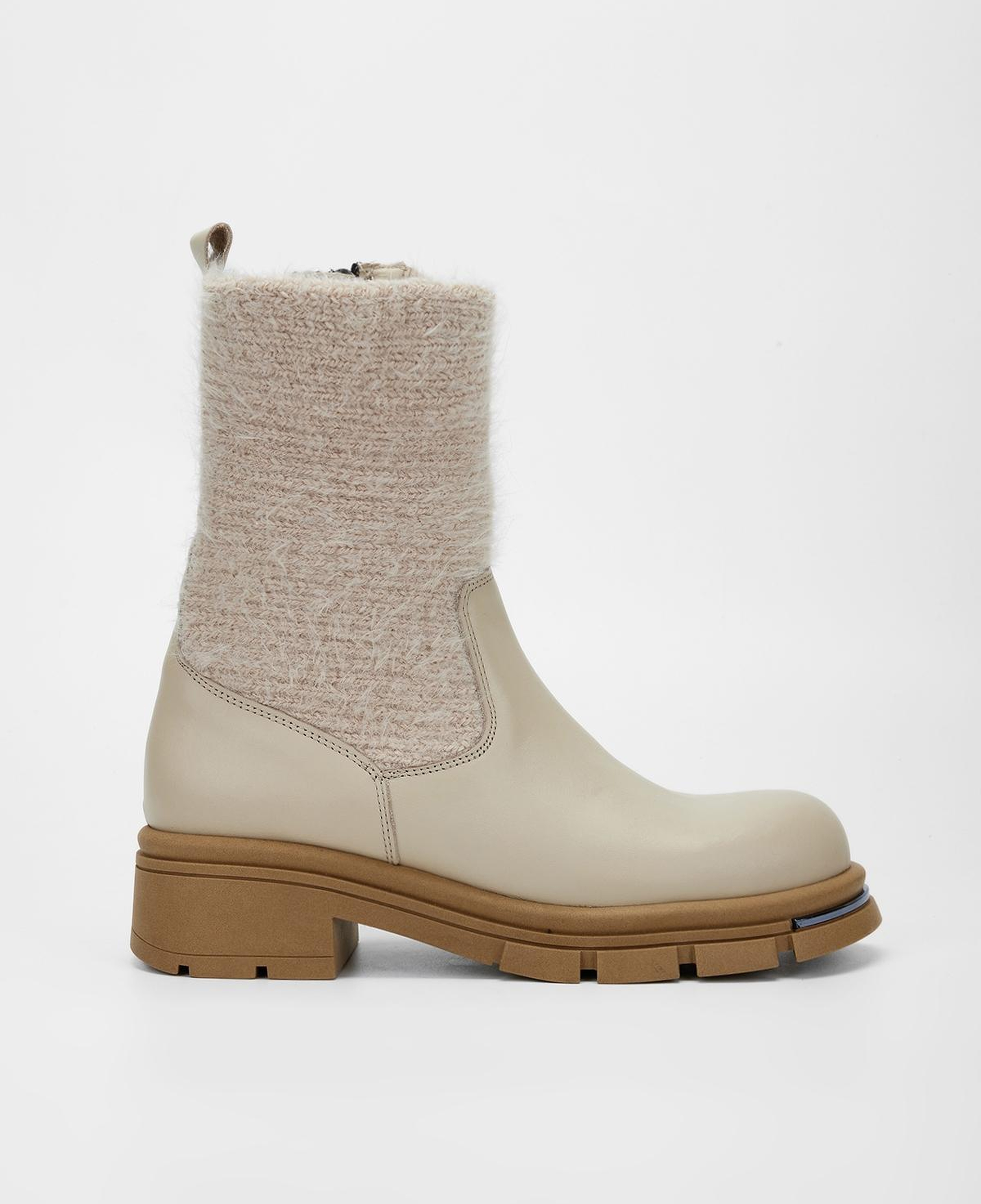 Valmenti Kadın Hakiki Deri Bej Düz Bot