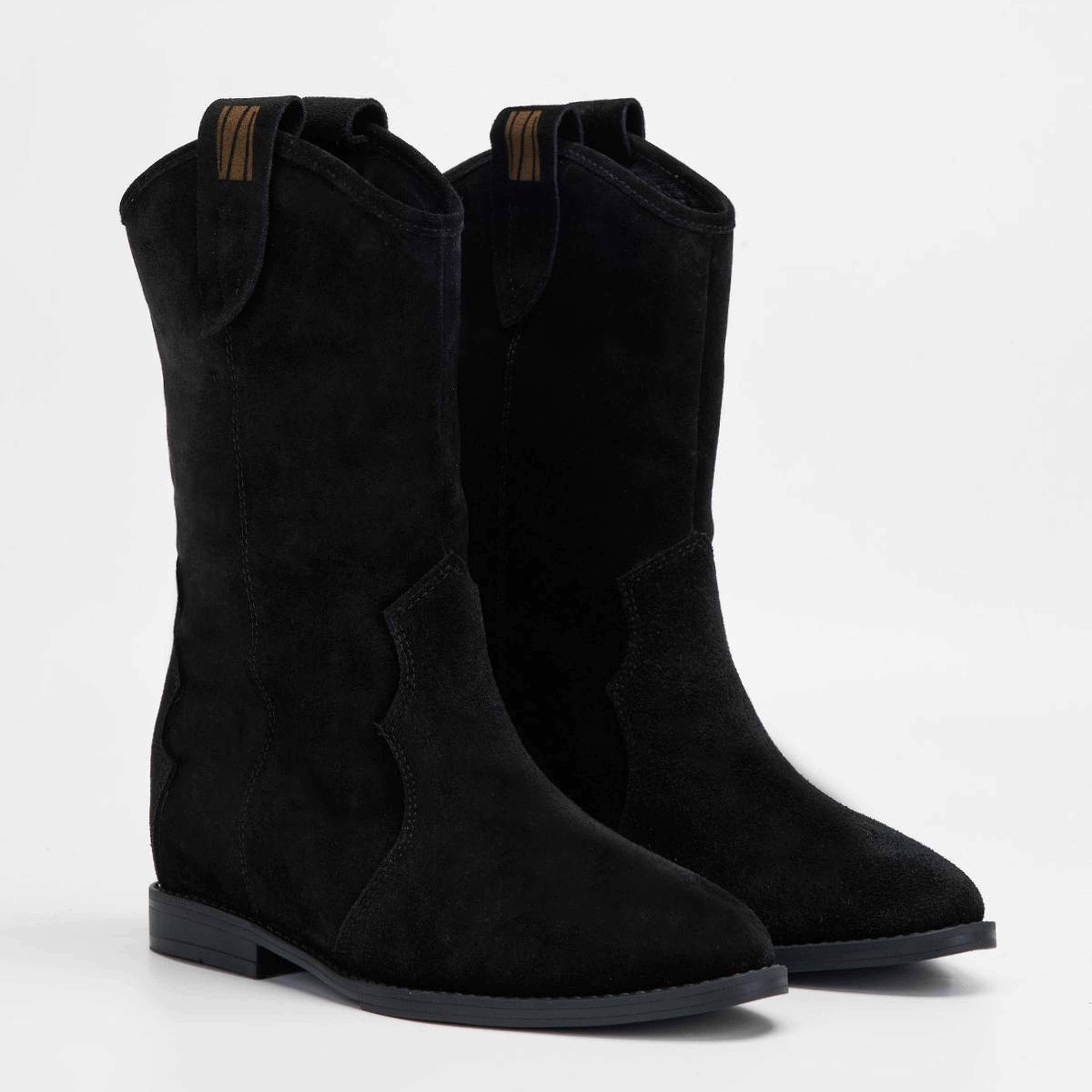 Valmenti Kadın Hakiki Deri Siyah Süet Topuklu Bot