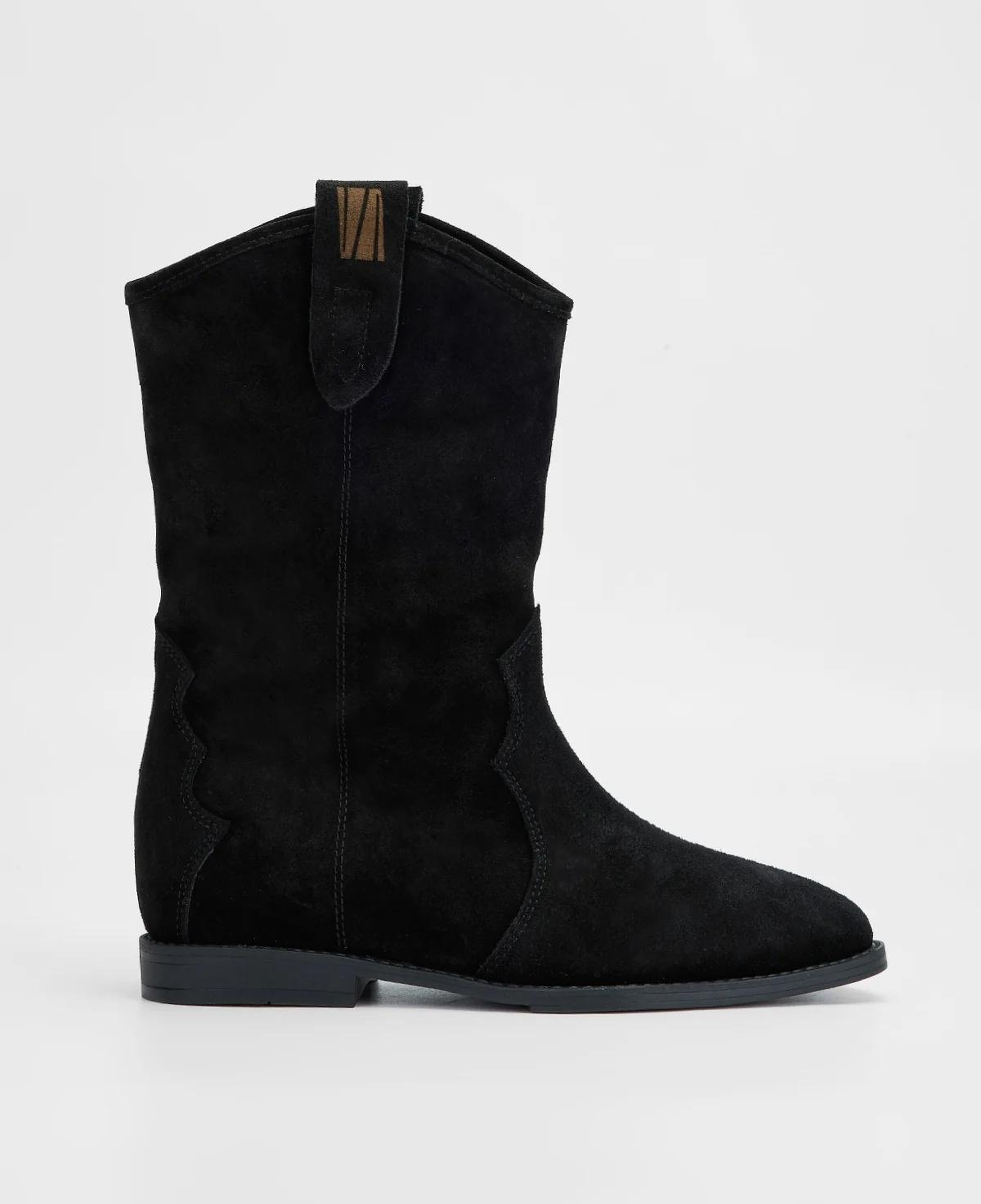 Valmenti Kadın Hakiki Deri Siyah Süet Topuklu Bot