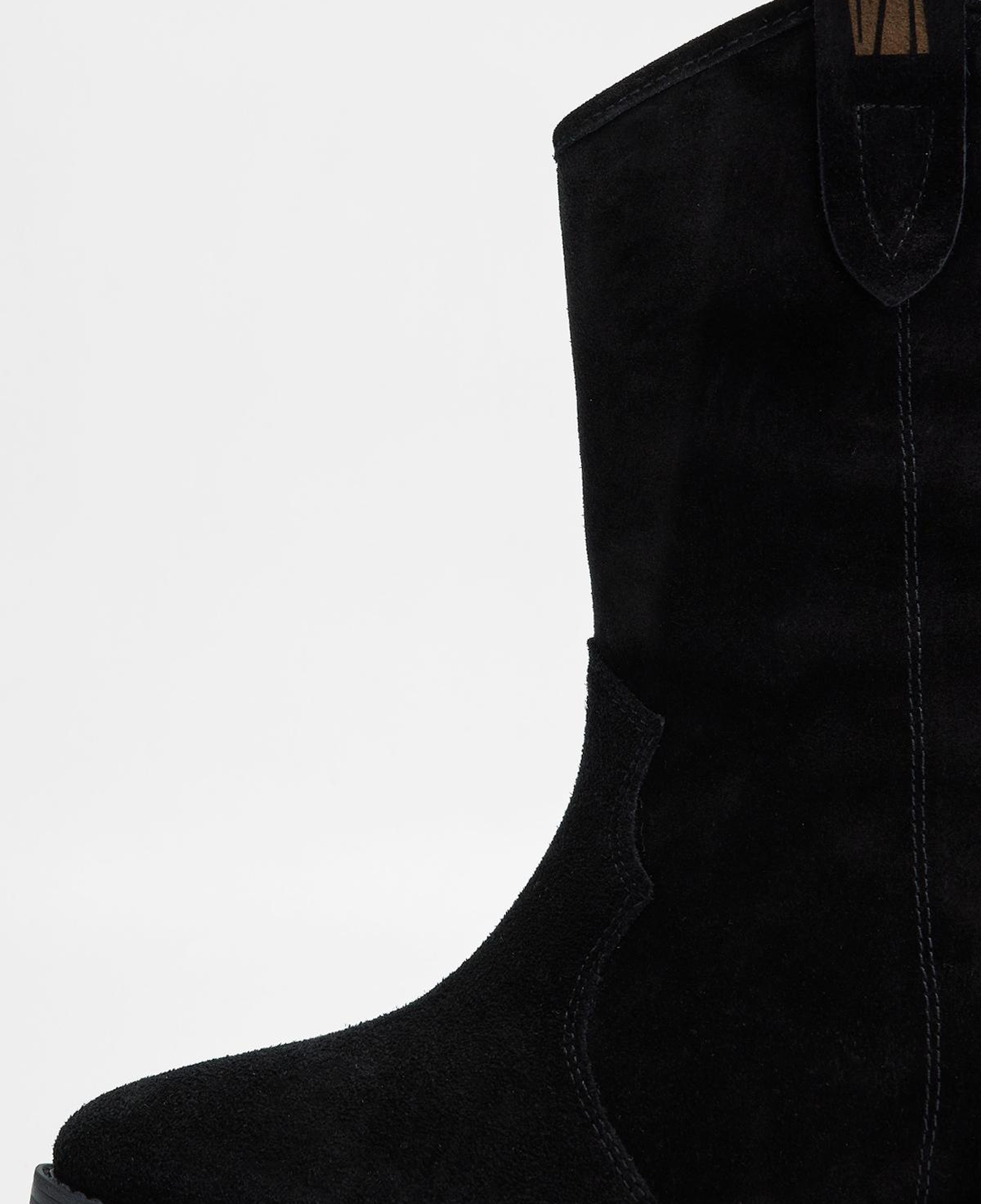 Valmenti Kadın Hakiki Deri Siyah Süet Topuklu Bot