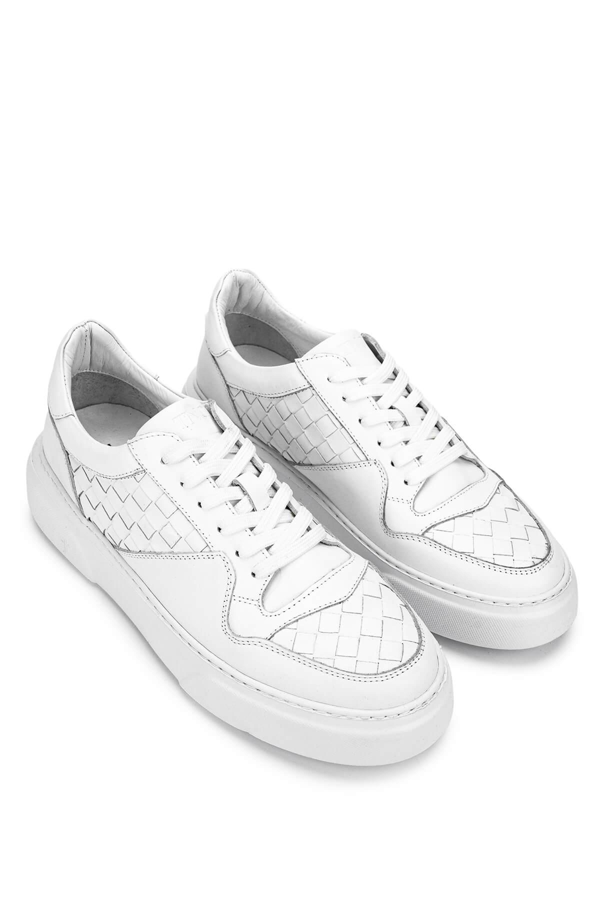 Tamer Tanca Erkek Hakiki Deri Beyaz Sneakers & Spor Ayakkabı