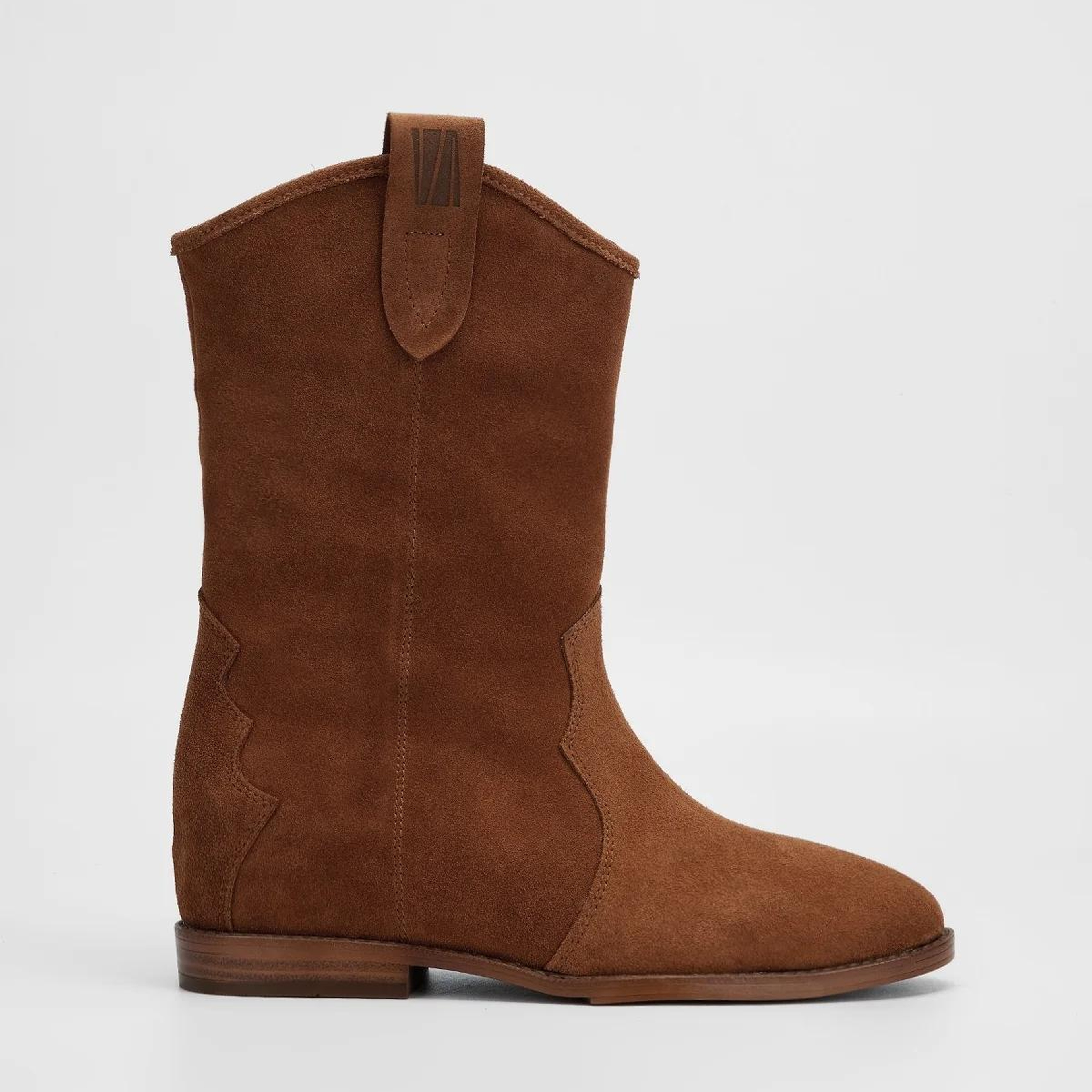 Valmenti Kadın Hakiki Deri Taba Süet Topuklu Bot