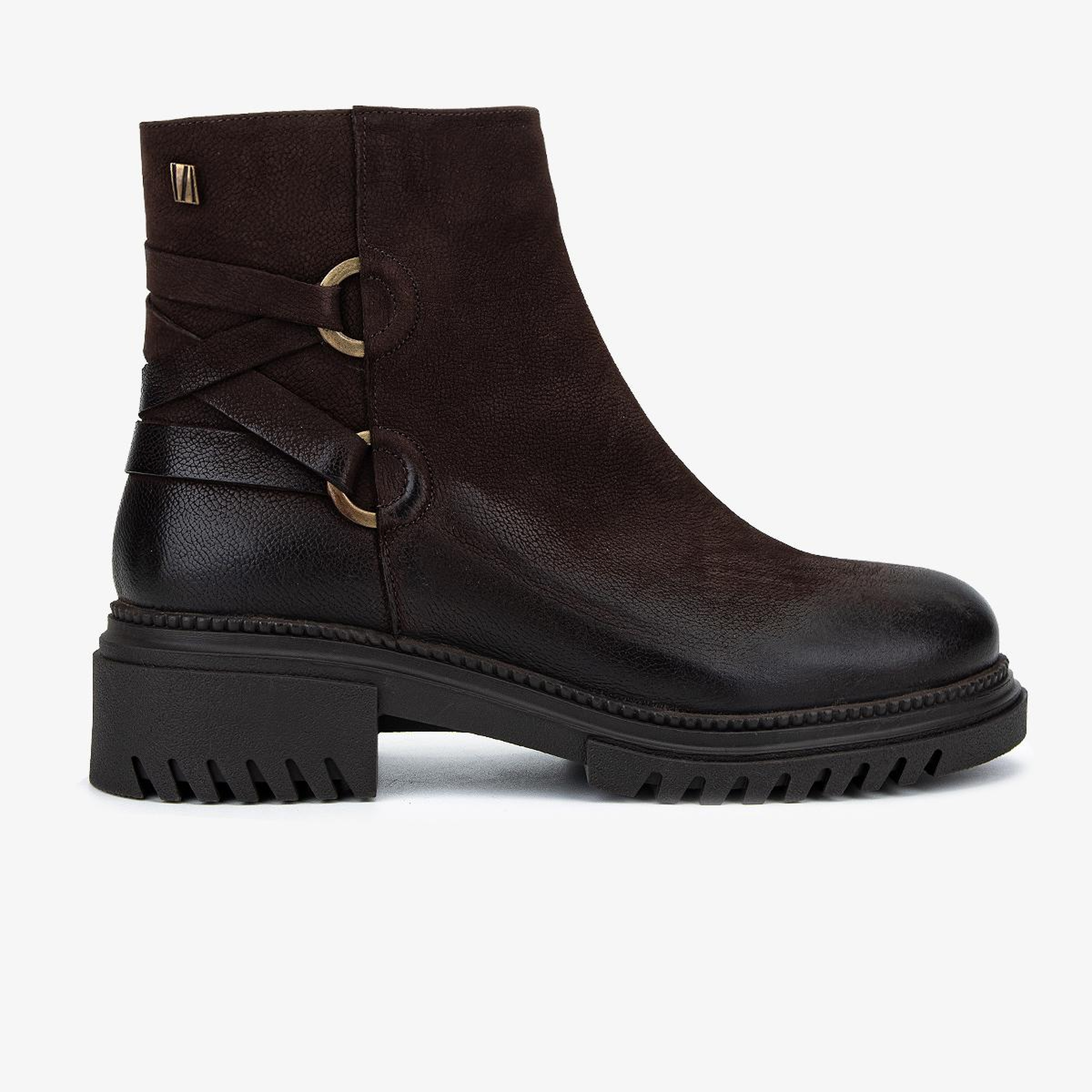 Valmenti Kadın Hakiki Deri Kahverengi Nubuk Düz Bot