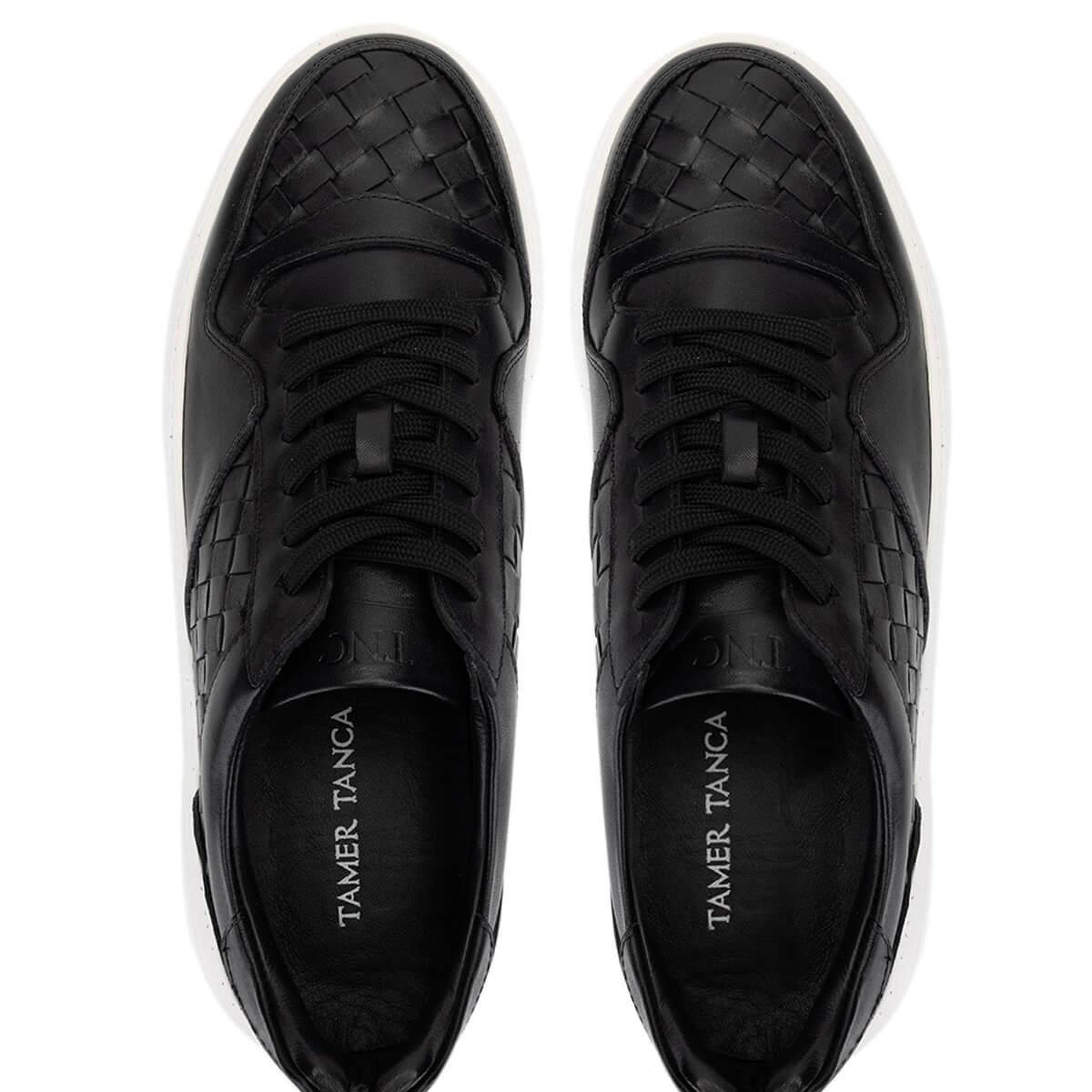 Tamer Tanca Erkek Hakiki Deri Siyah Sneakers & Spor Ayakkabı