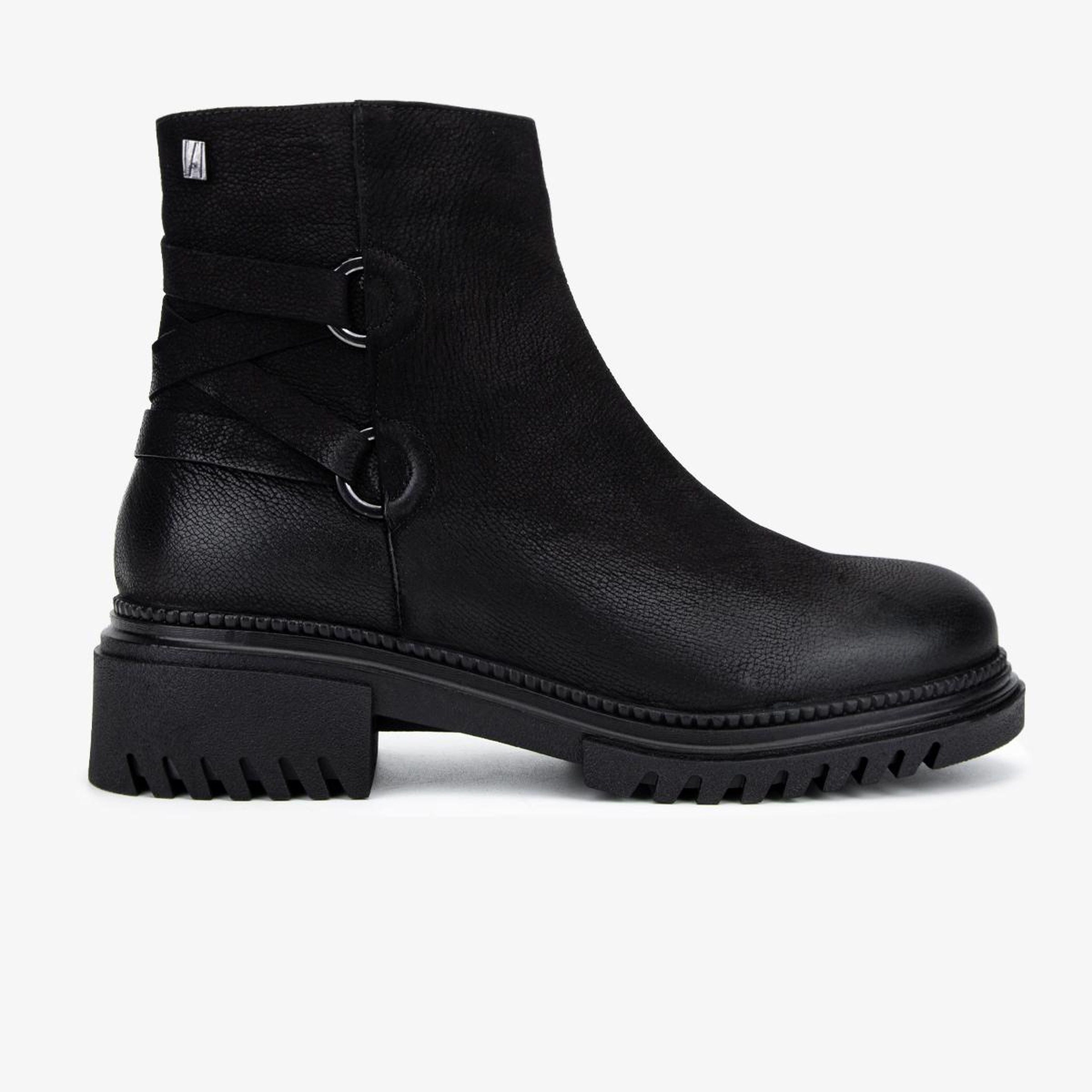 Valmenti Kadın Hakiki Deri Siyah Nubuk Düz Bot