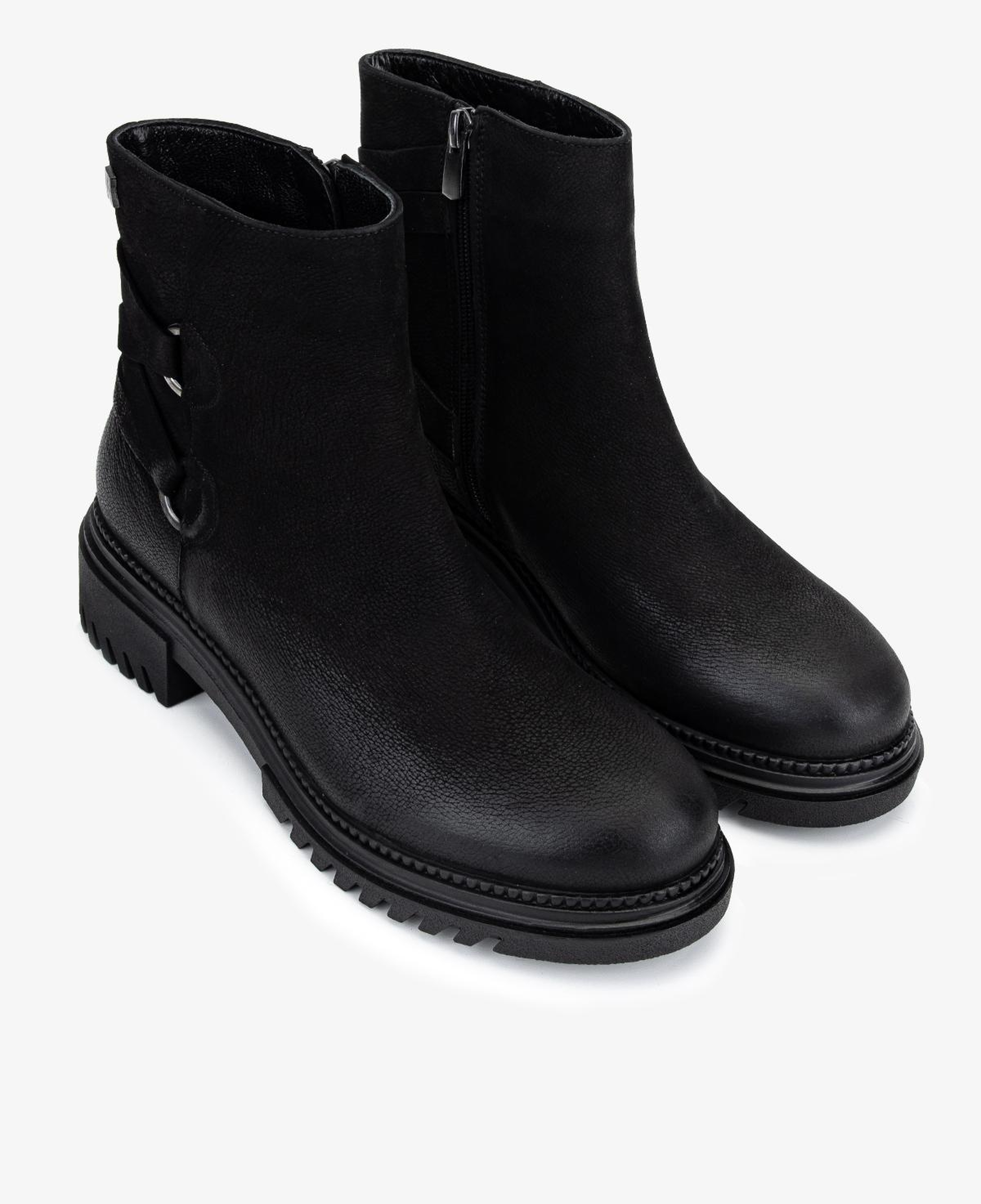 Valmenti Kadın Hakiki Deri Siyah Nubuk Düz Bot