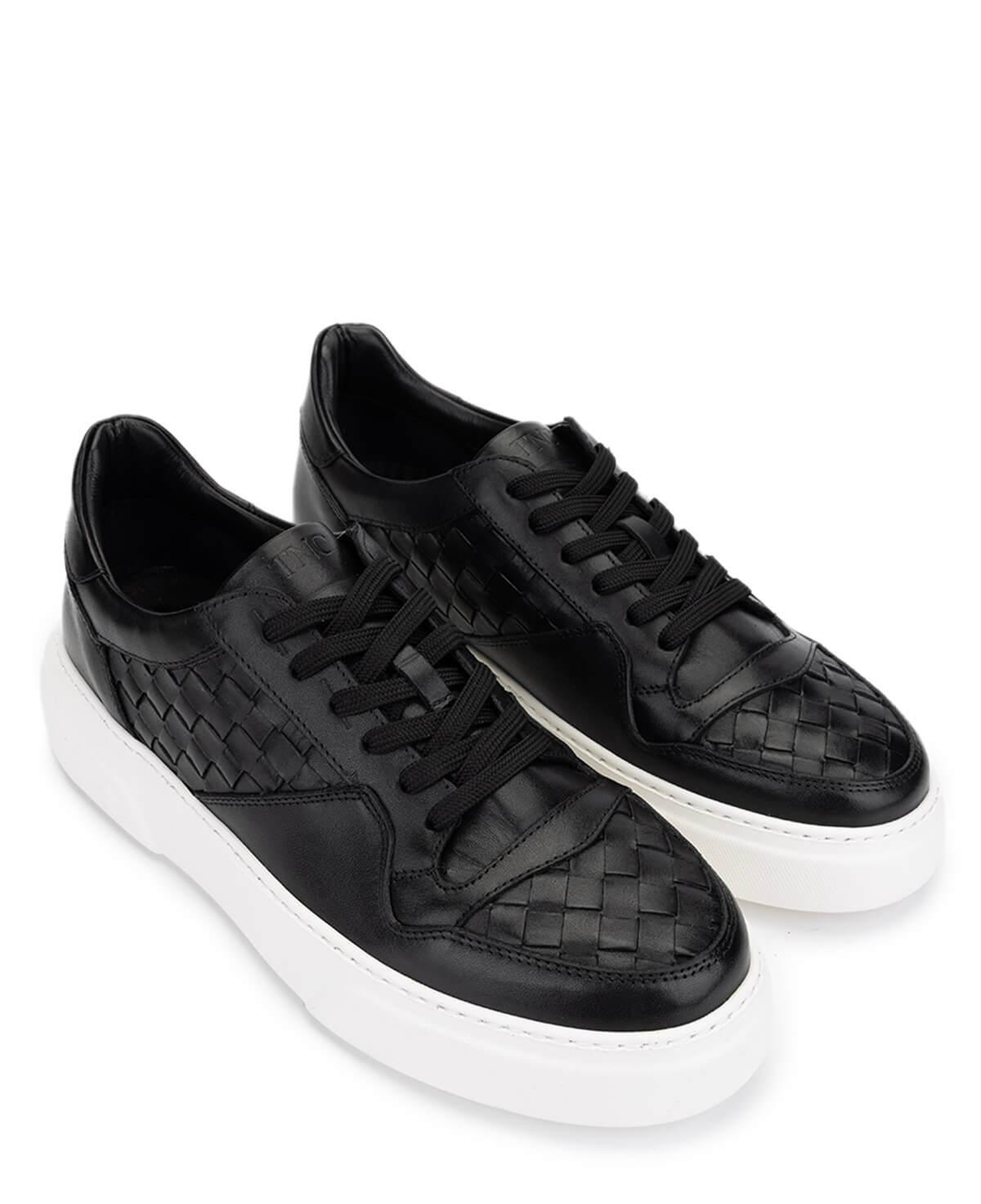 Tamer Tanca Erkek Hakiki Deri Siyah Sneakers & Spor Ayakkabı