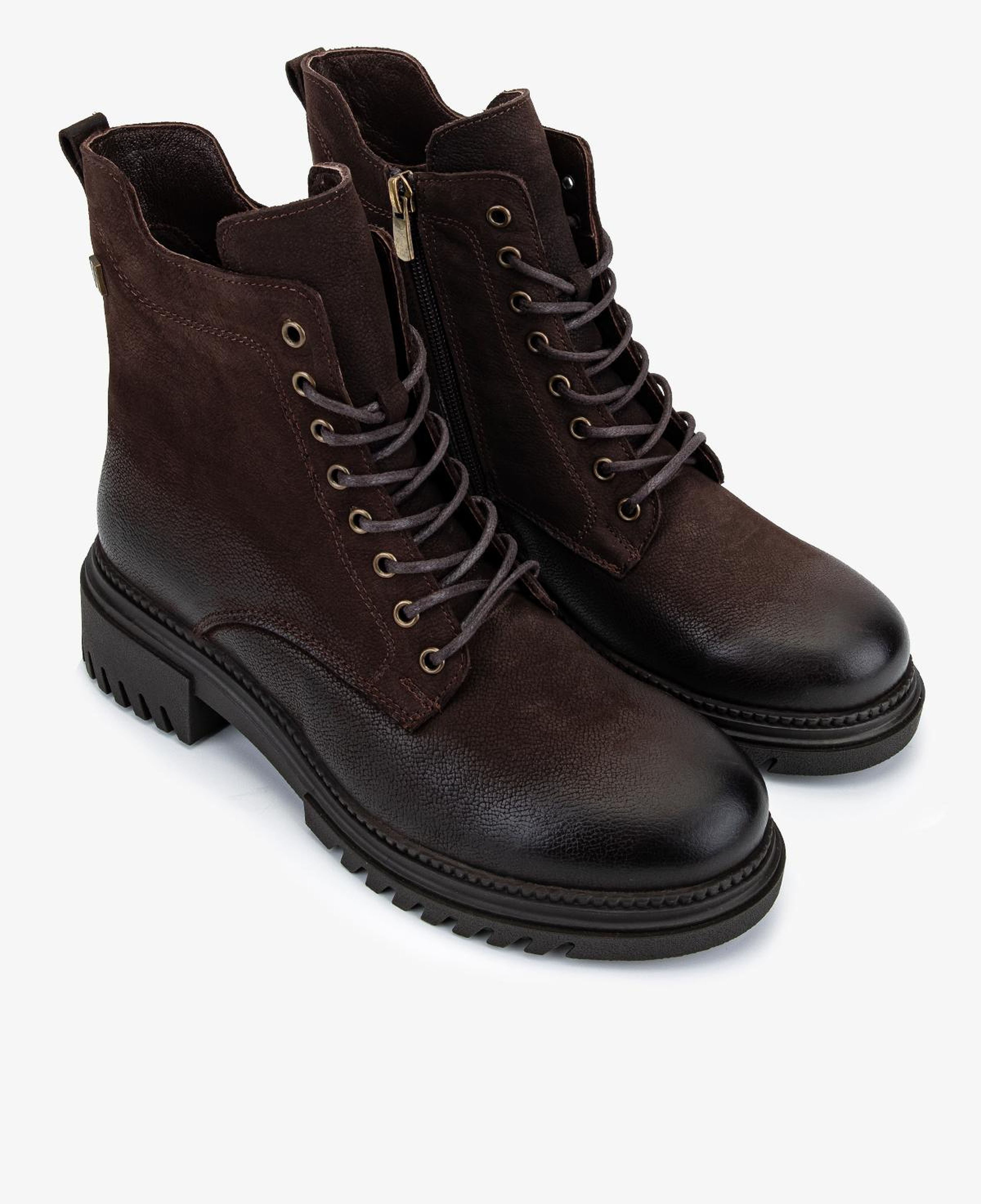 Valmenti Kadın Hakiki Deri Kahverengi Nubuk Düz Bot