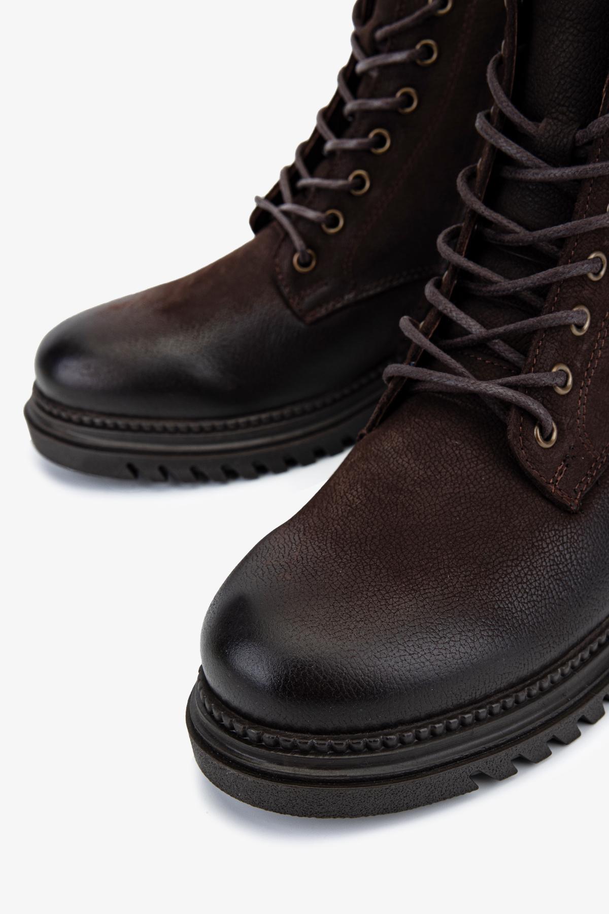 Valmenti Kadın Hakiki Deri Kahverengi Nubuk Düz Bot