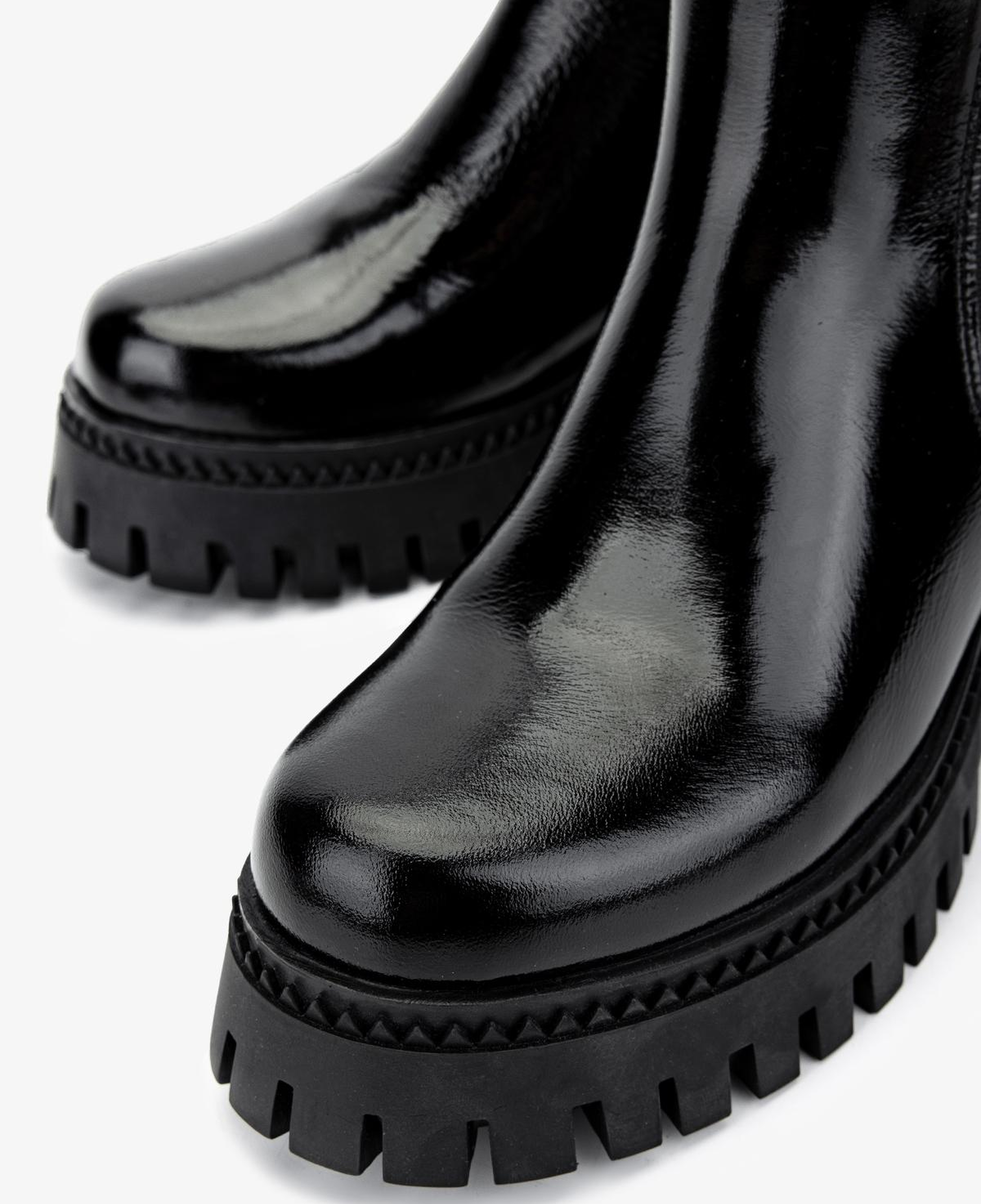 Valmenti Kadın Hakiki Deri Siyah Rugan Düz Bot