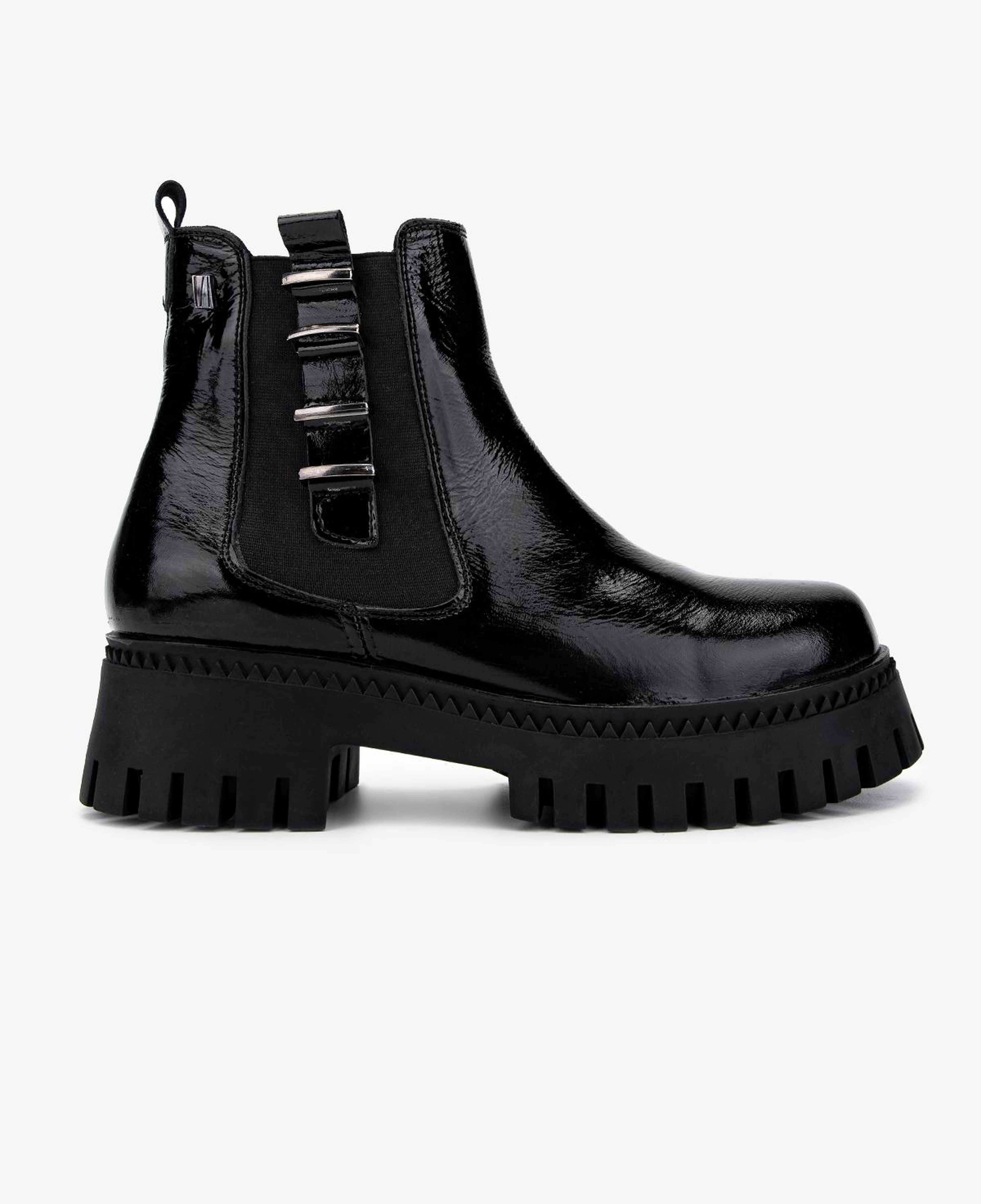 Valmenti Kadın Hakiki Deri Siyah Rugan Düz Bot