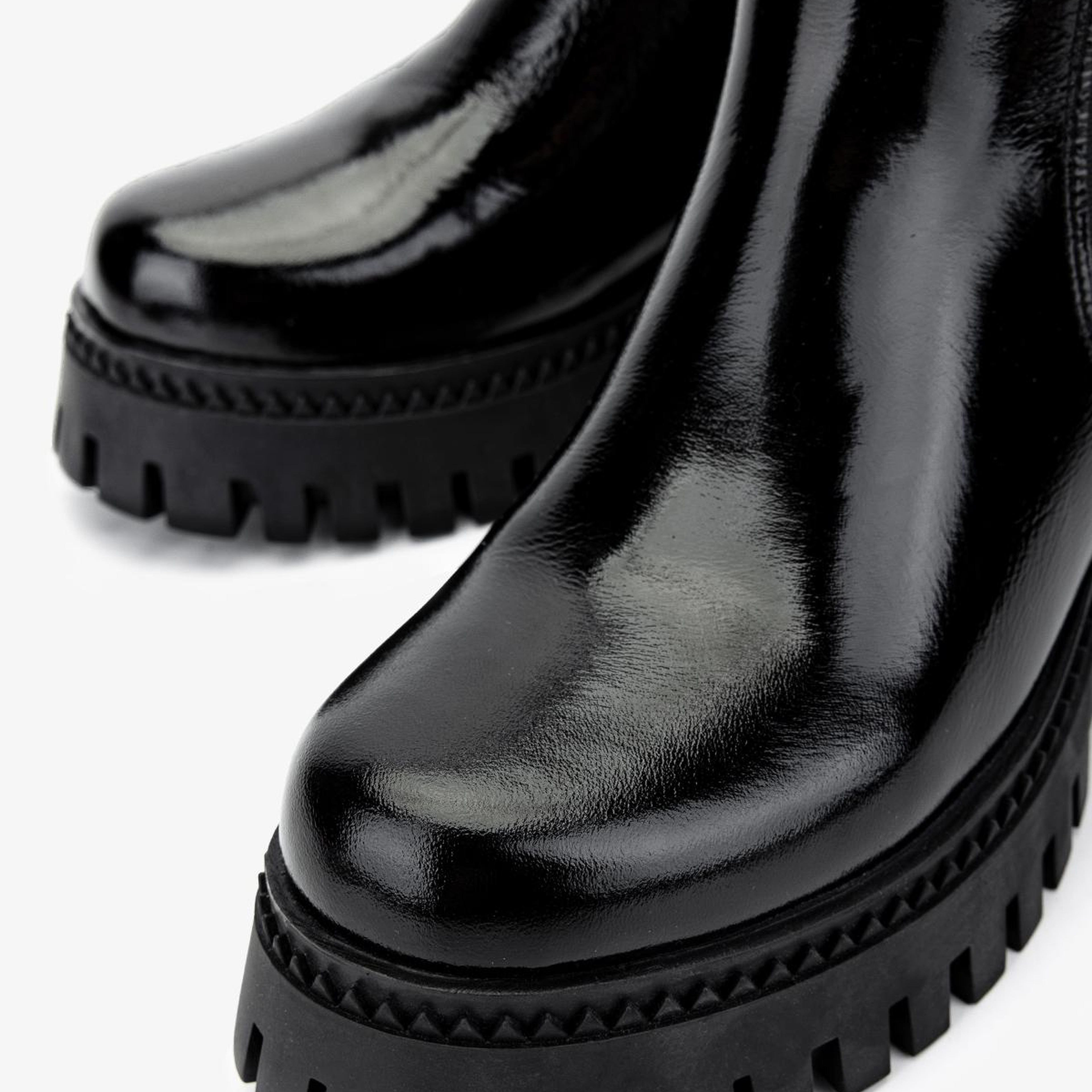 Valmenti Kadın Hakiki Deri Siyah Rugan Düz Bot