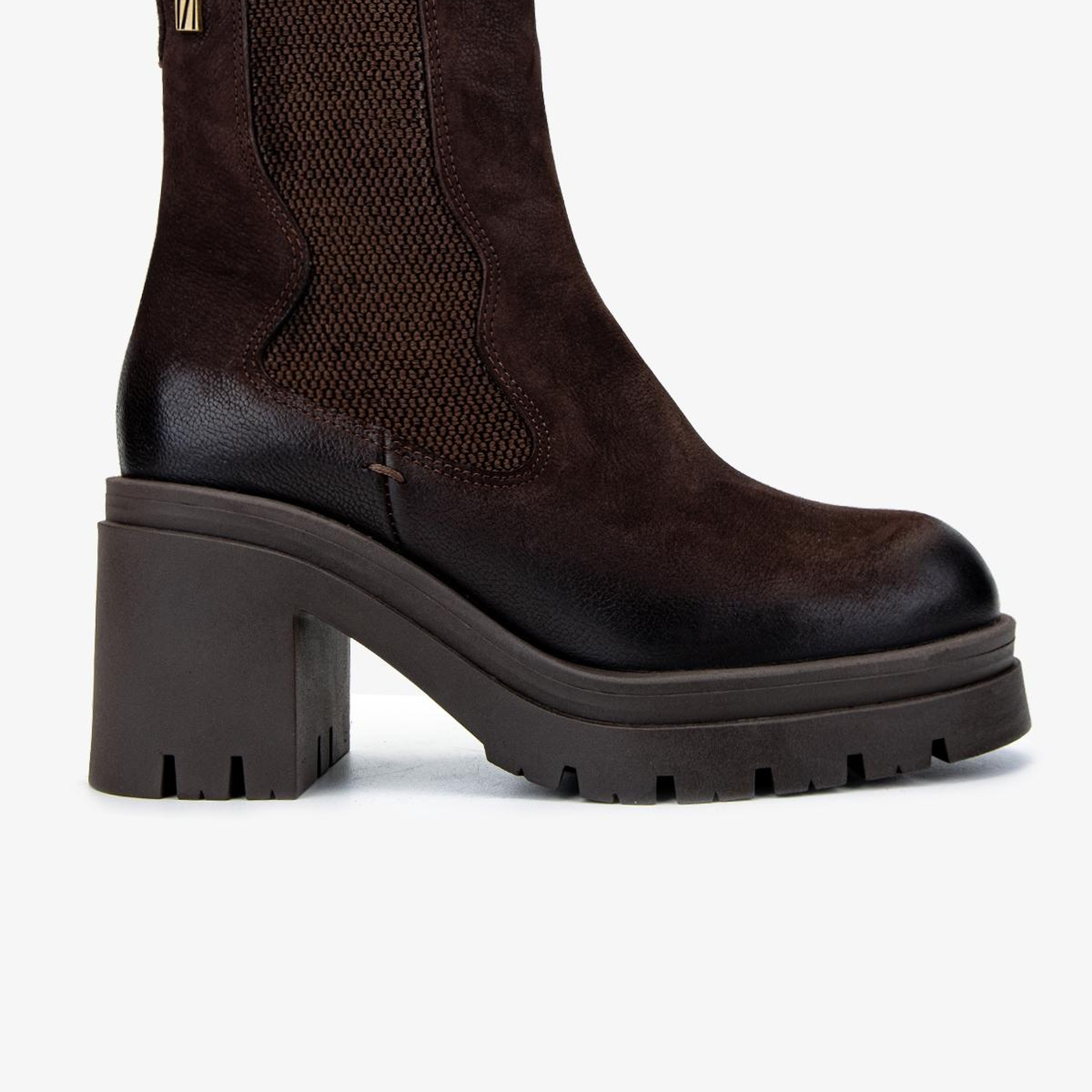 Valmenti Kadın Hakiki Deri Kahverengi Nubuk Topuklu Bot