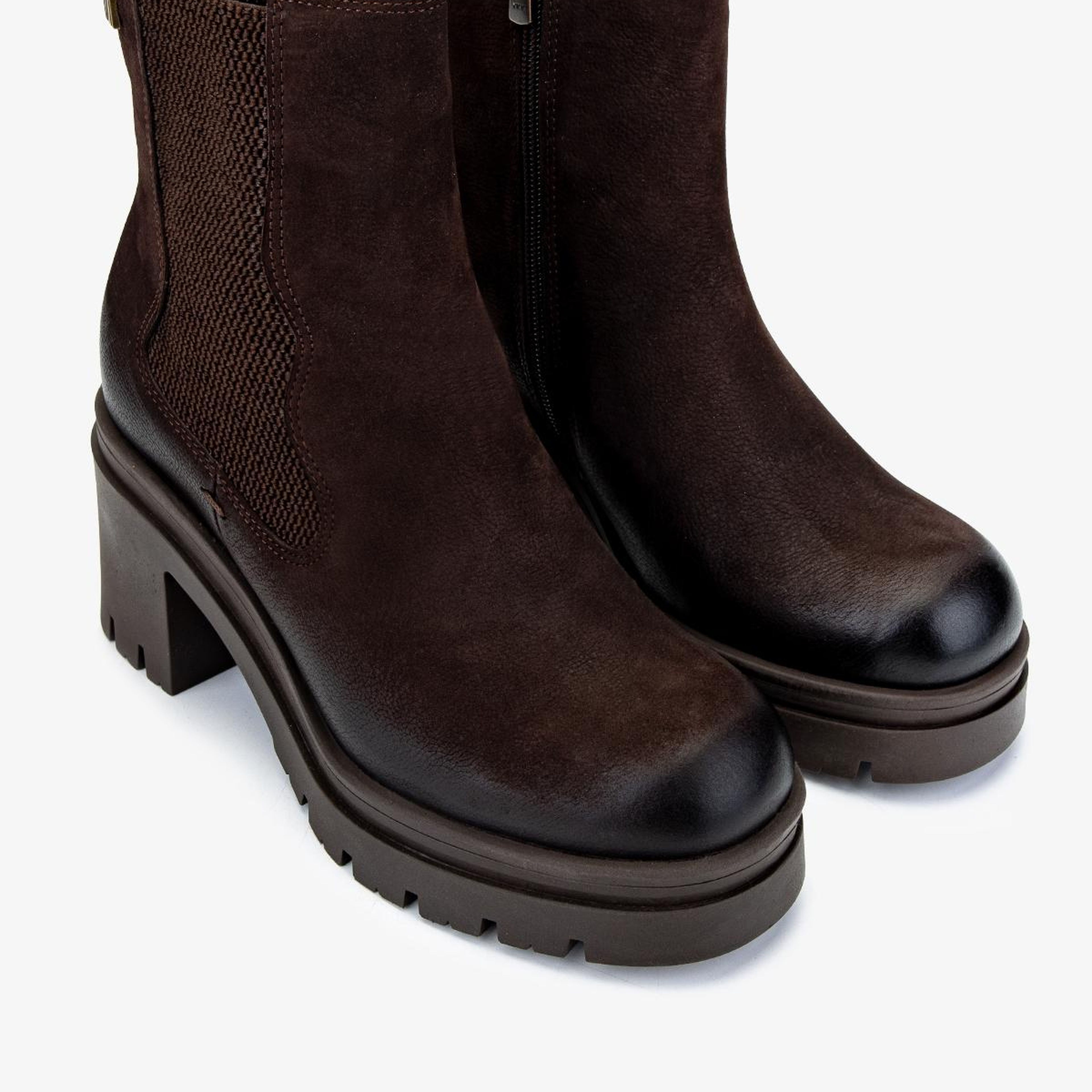 Valmenti Kadın Hakiki Deri Kahverengi Nubuk Topuklu Bot