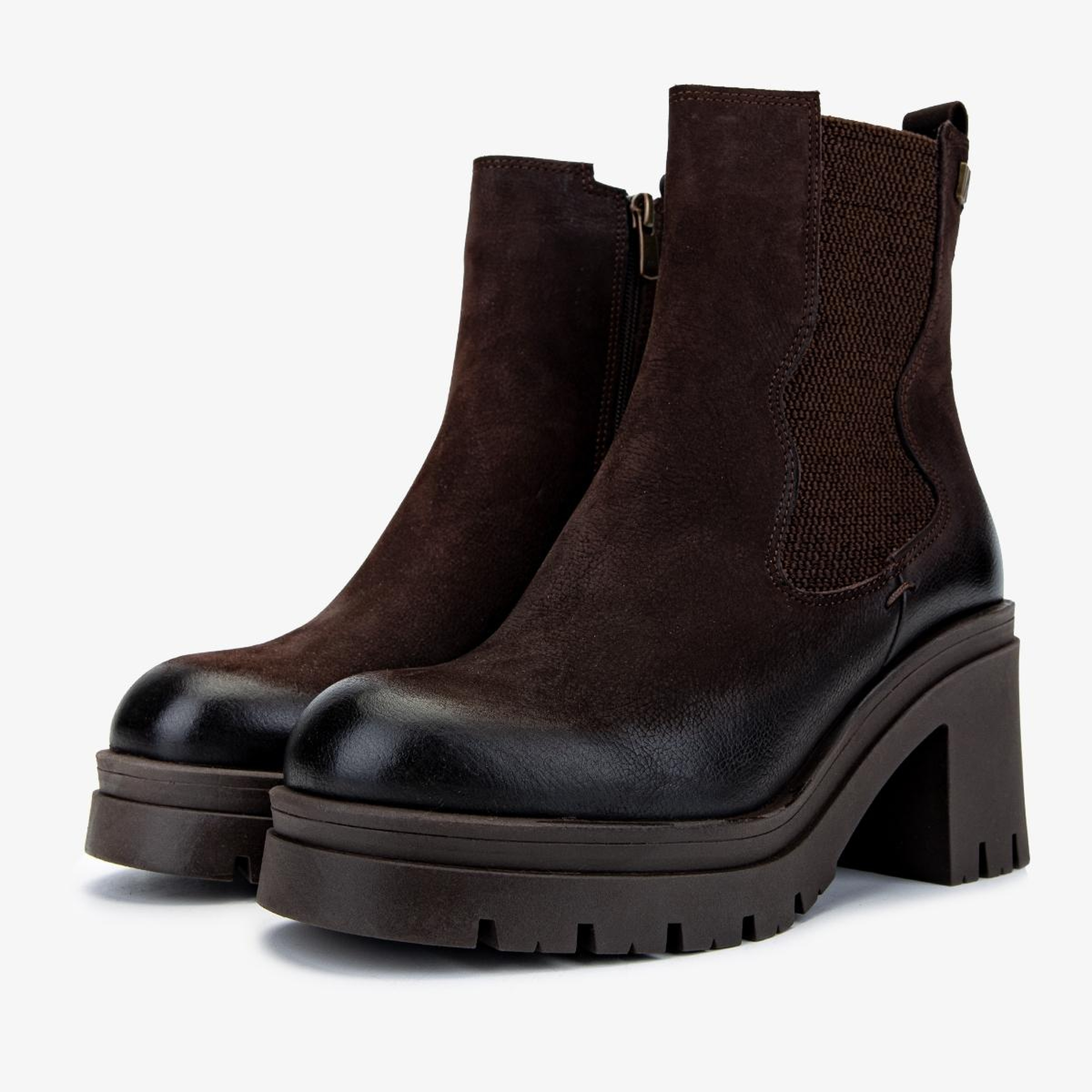 Valmenti Kadın Hakiki Deri Kahverengi Nubuk Topuklu Bot